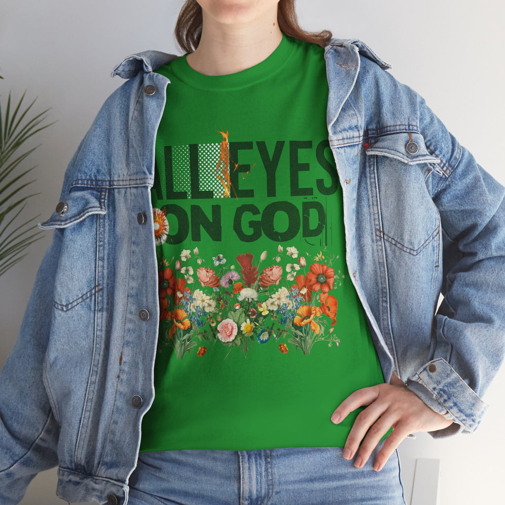 Faith-Inspired Floral Tee, Spirituality Shirt, Inspirational Gift, Christian Apparel, Casual Everyday Wear, Unisex Cotton T-Shirt