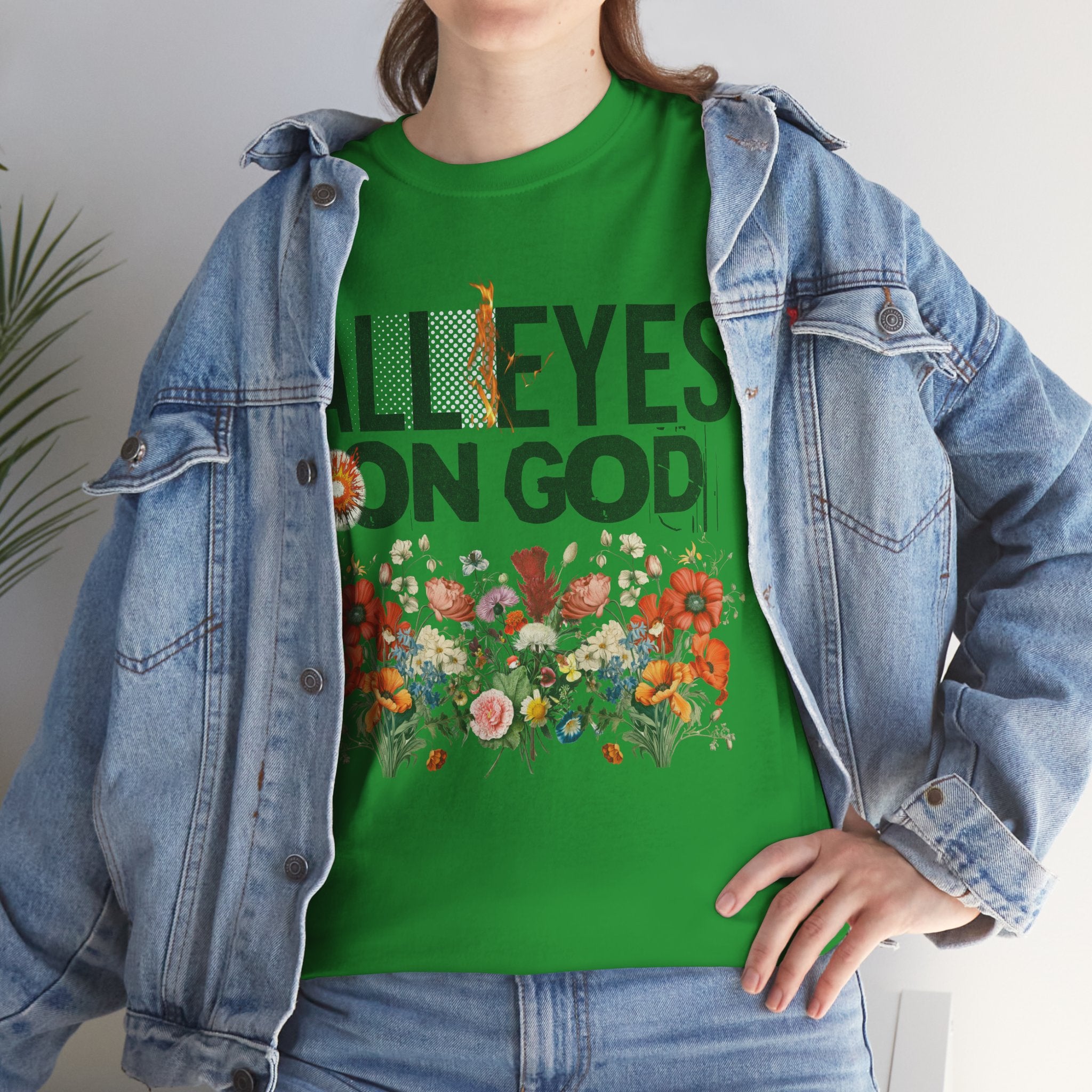 Faith-Inspired Floral Tee, Spirituality Shirt, Inspirational Gift, Christian Apparel, Casual Everyday Wear, Unisex Cotton T-Shirt