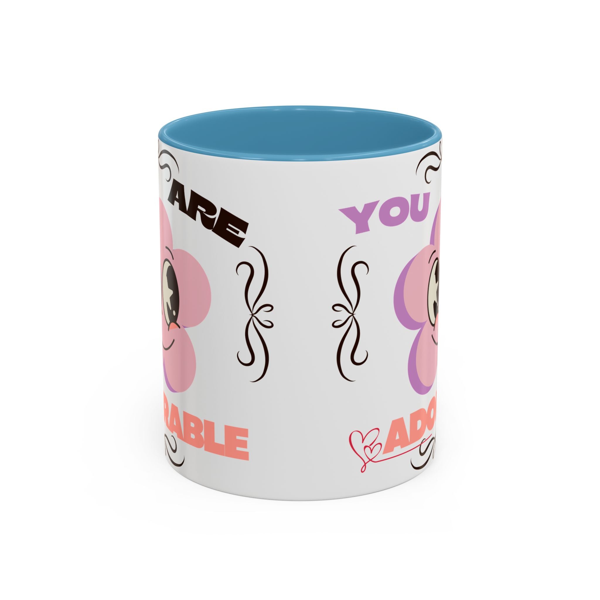 You Are Adorable Coffee Mug — Cute Pink Flower Accent Mug (11/15oz)