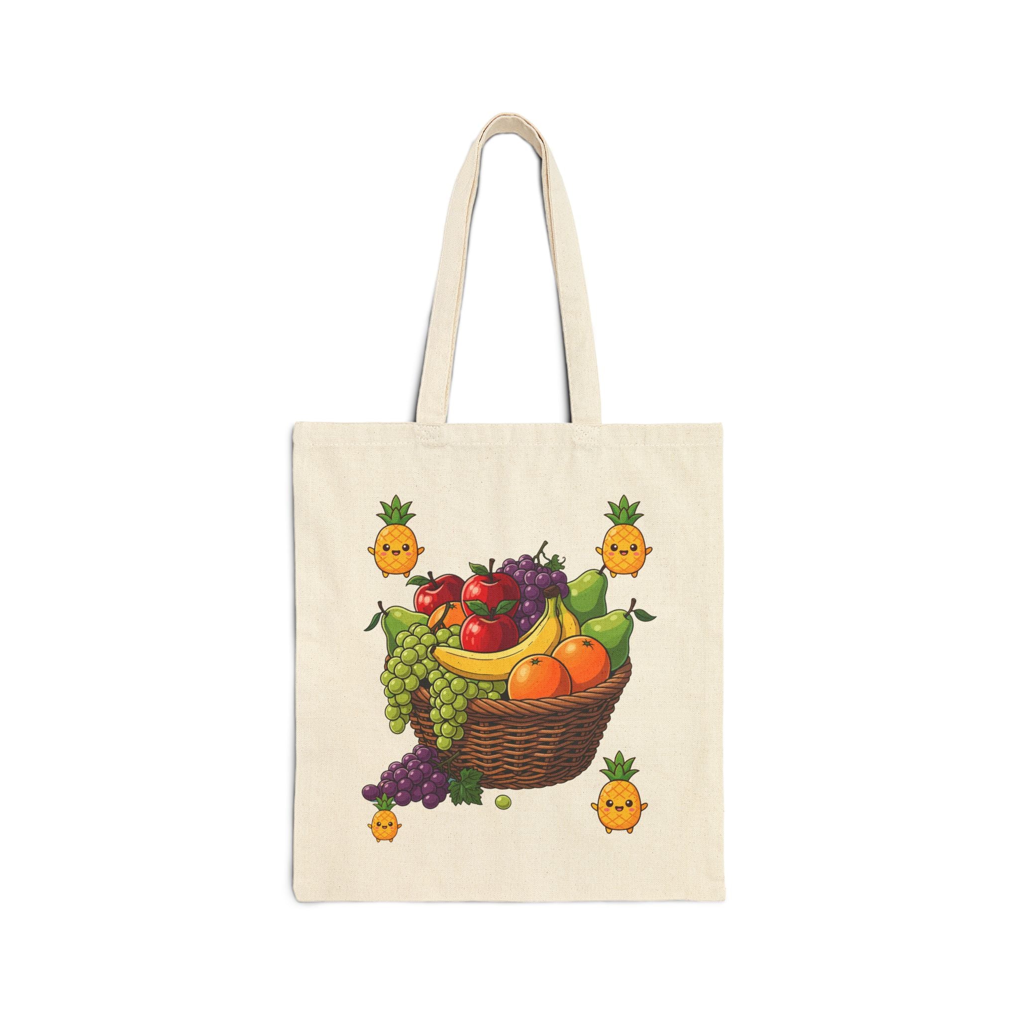 Fruit Basket Canvas Tote — Cute Pineapple Charm Grocery Bag