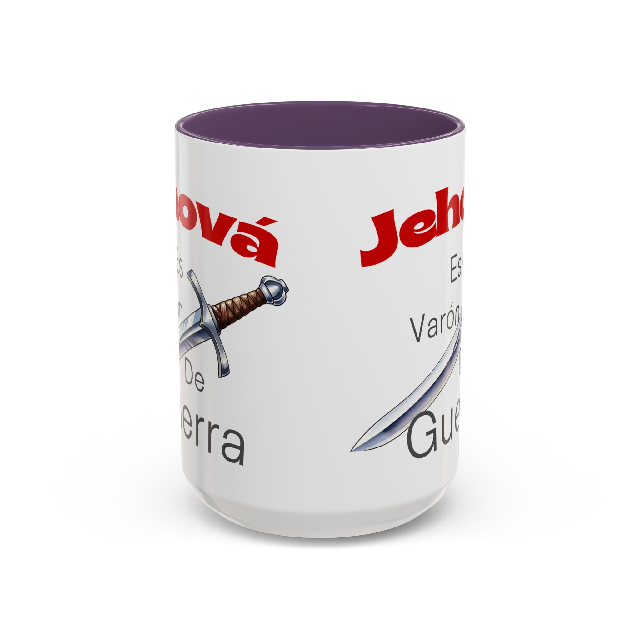 Jehovah Es Varón de Guerra Coffee Mug — Spanish Faith Sword Accent Mug (11/15oz)