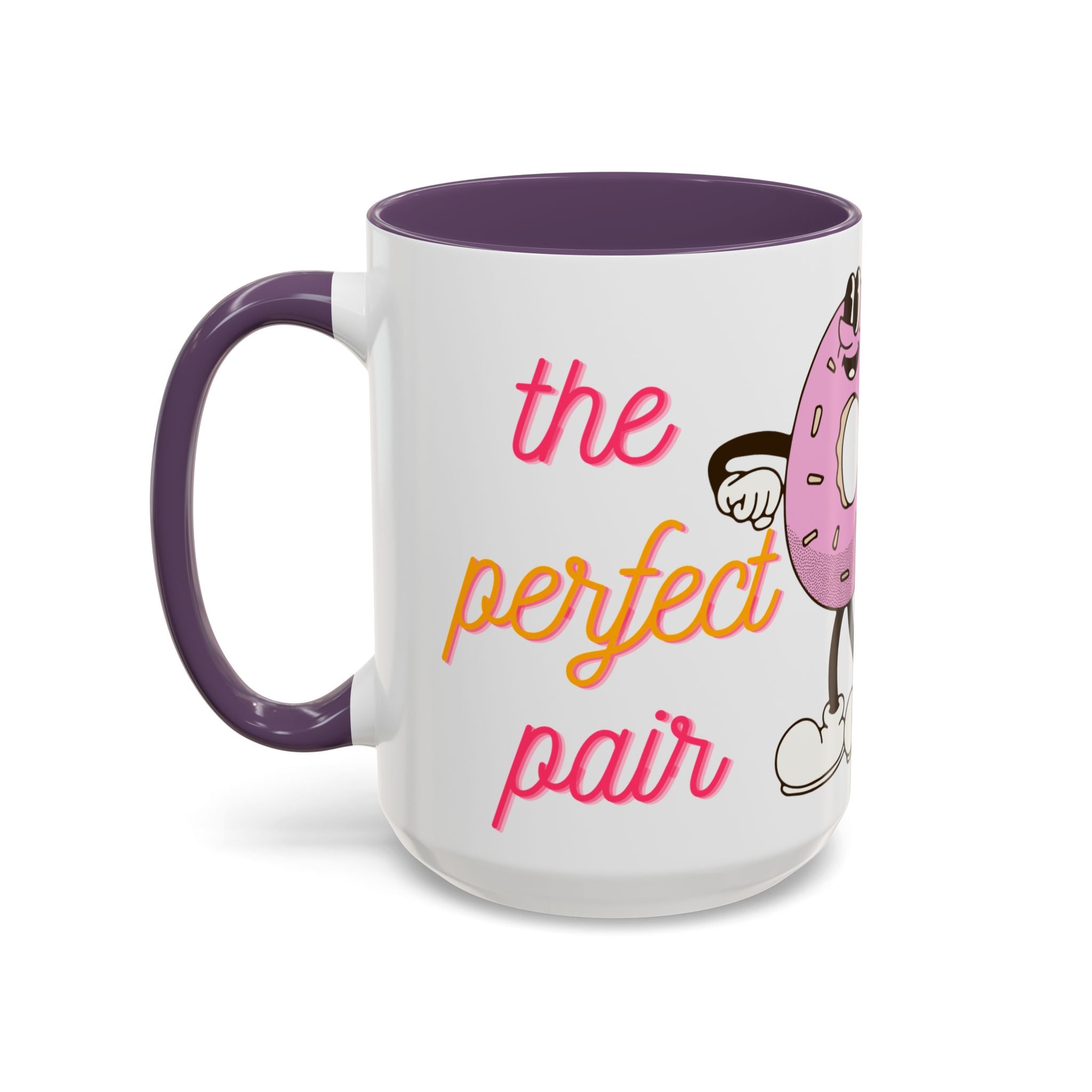 Like Coffee & Donuts Accent Coffee Mug — Cute Donut & Coffee Cup Design (11/15oz)