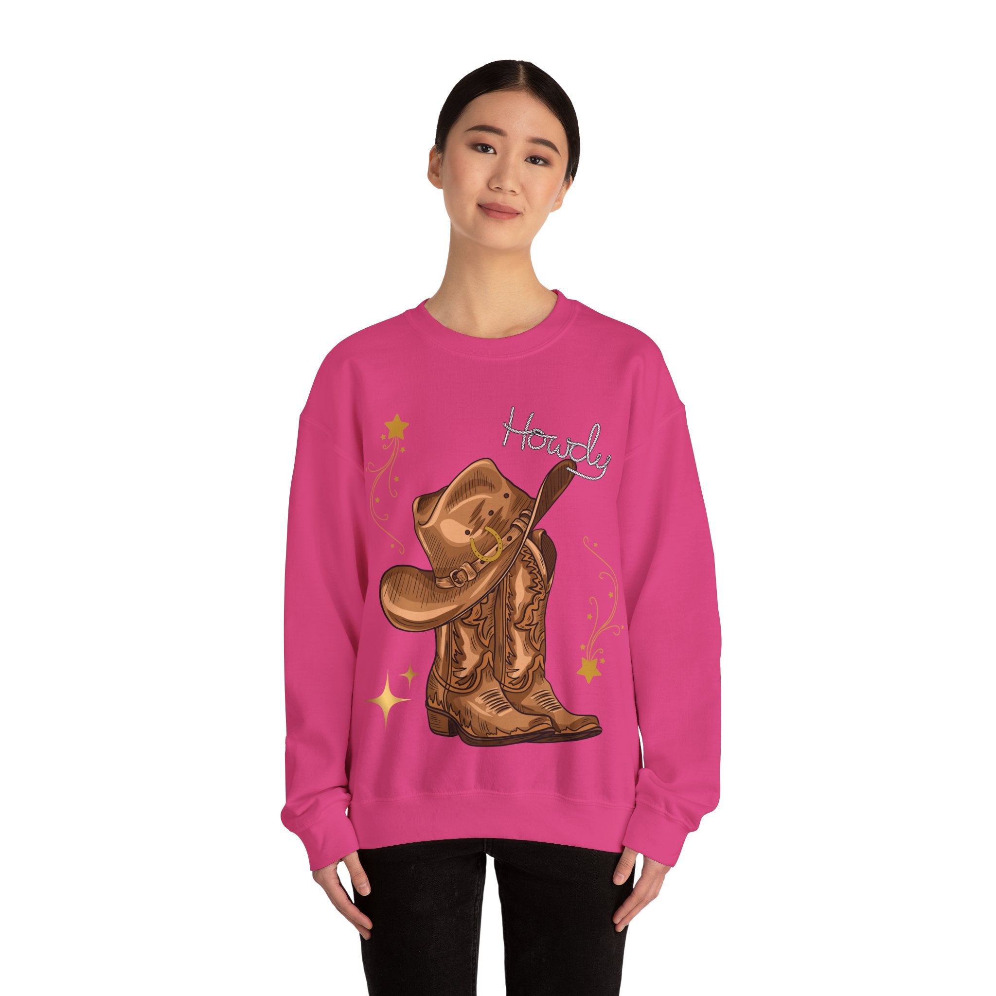 Howdy Cowboy Crewneck Sweatshirt | Unisex Sweatshirt, Western Apparel, Fall Fashion, Gift for Him/Her, Casual Wear