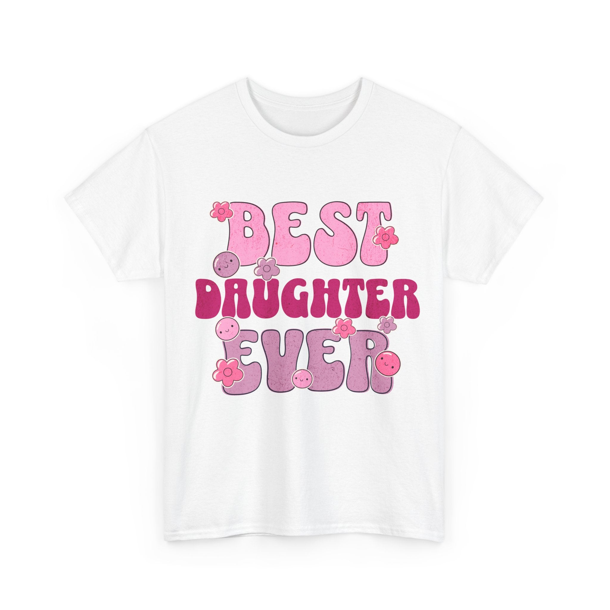 Best Daughter Ever T-Shirt — Cute Pink Retro Typography Tee for Daughters, Mother's Day Gift