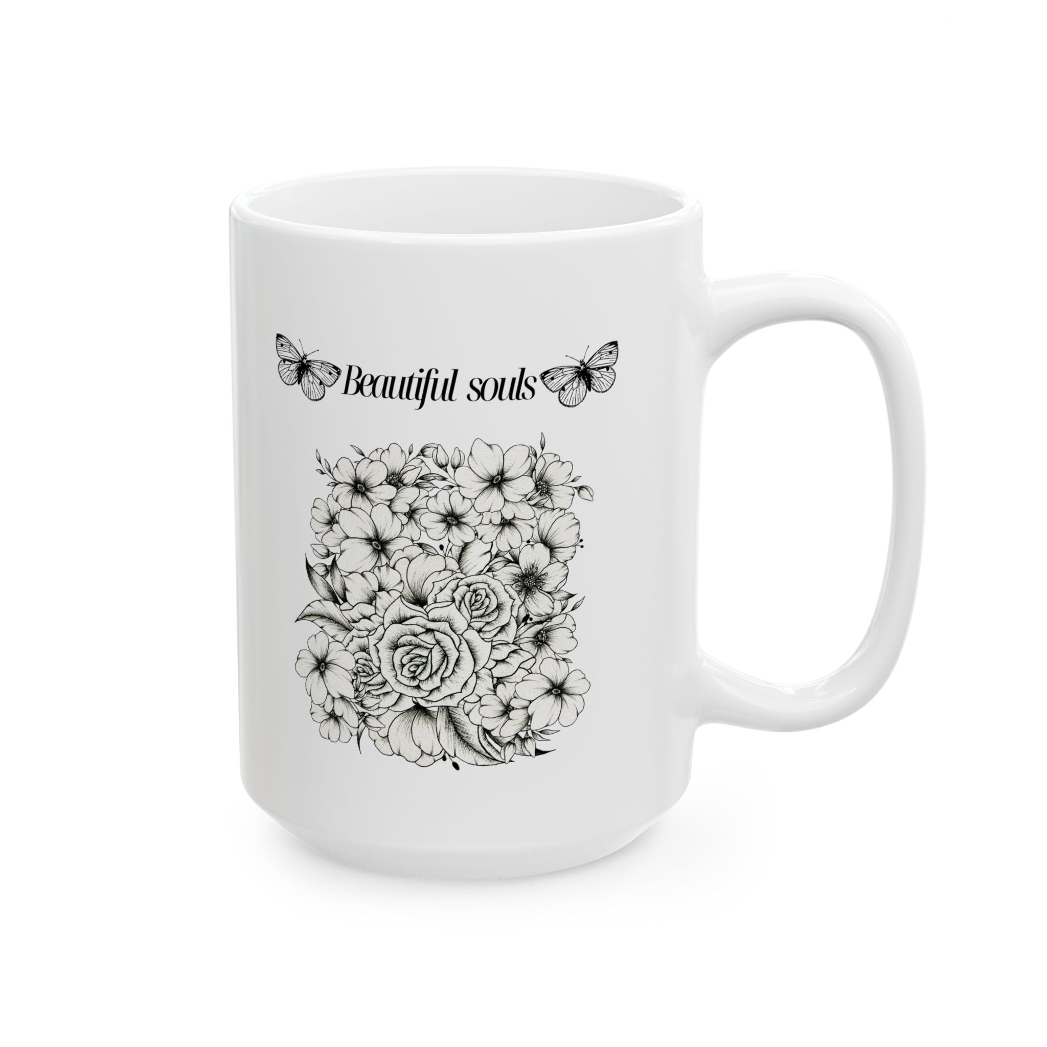 Elegant Butterfly Floral Ceramic Mug - Perfect Gift for Tea Lovers, Home Decor, Coffee Enthusiasts, Mother's Day, Birthday