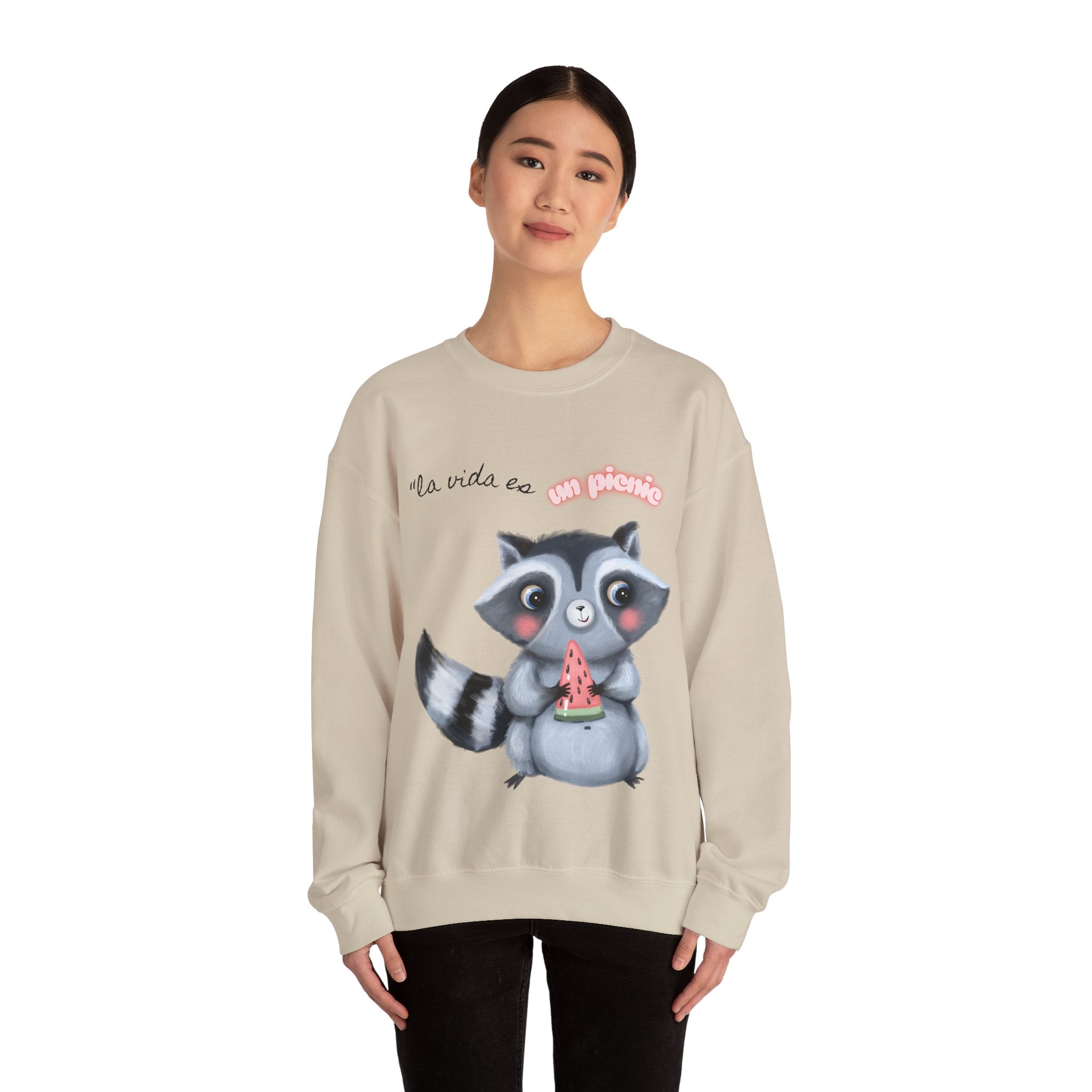 Cute Raccoon Sweatshirt, Cozy Fall Apparel, Gift for Animal Lovers, Cute Crewneck for Kids and Adults, Sweatshirt for Birthdays, Party Wear