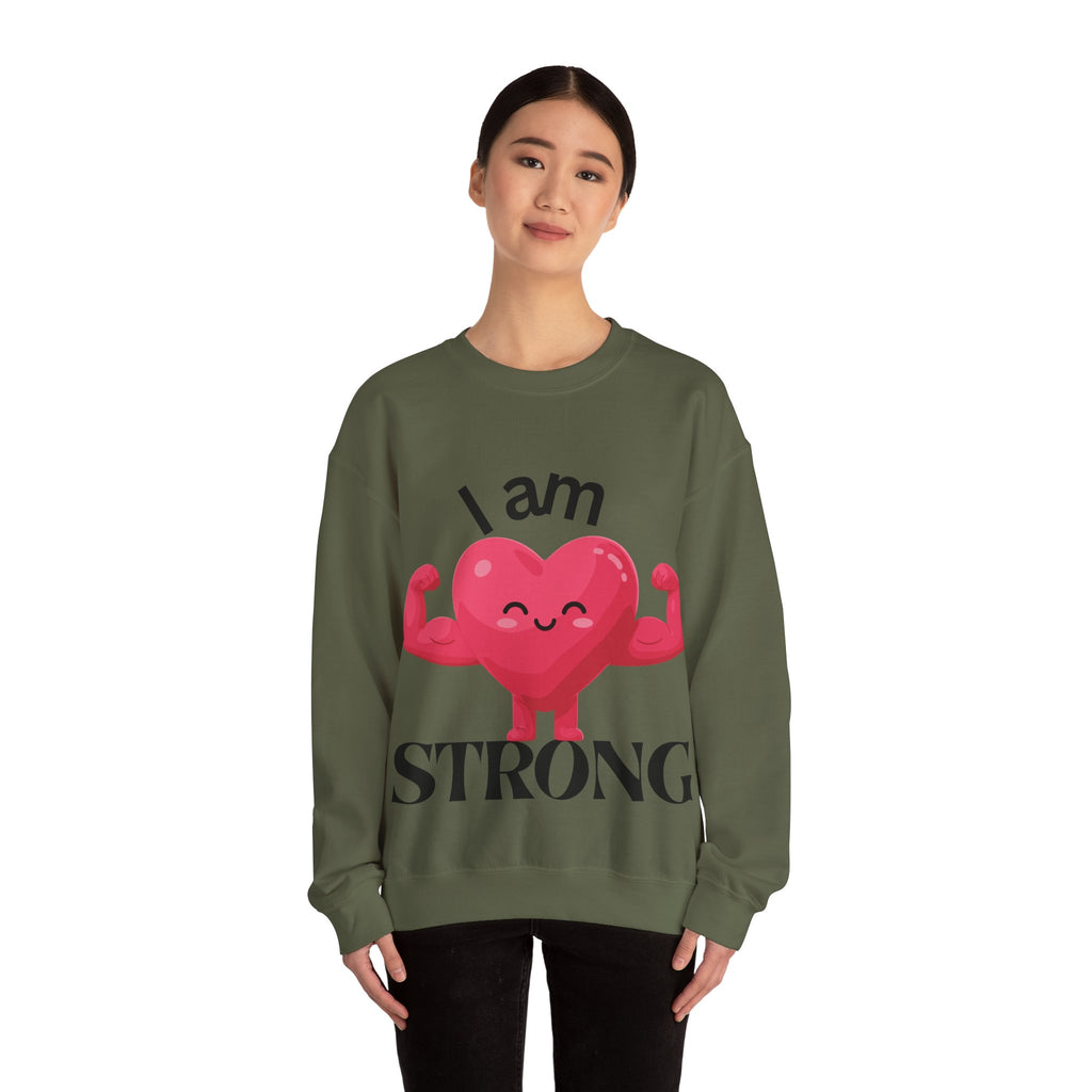 I Am Strong Heart Crewneck Sweatshirt