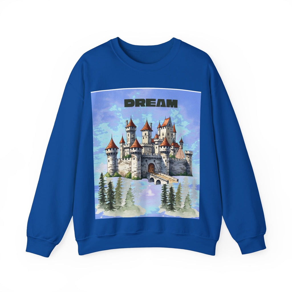 Dreamy Castle Crewneck Sweatshirt, Cozy Graphic Sweatshirt, Unisex Pullover, Pastel Art Apparel, Fantasy Sweatshirt