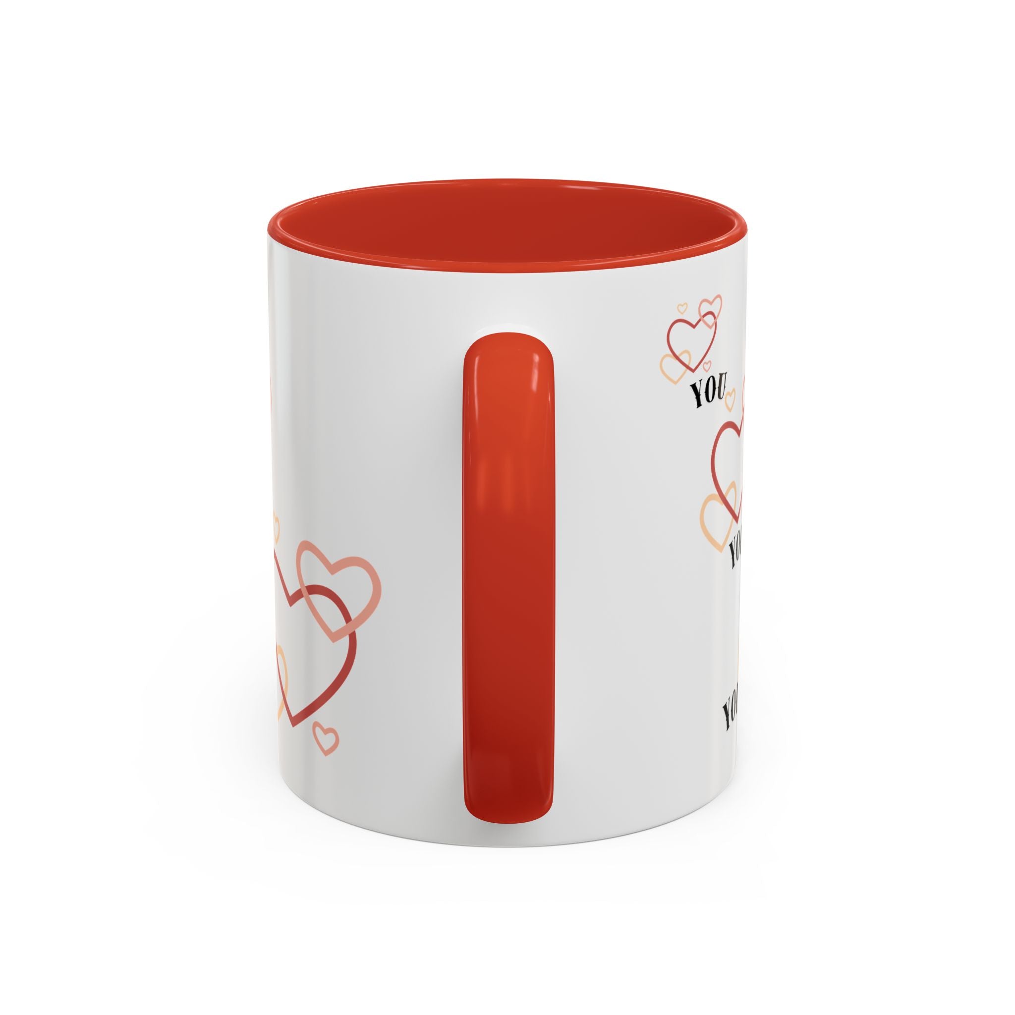 Love You Accent Coffee Mug, Valentine's Day Gift, Heart Mug, Cute Coffee Cup, Romantic Beverage Container