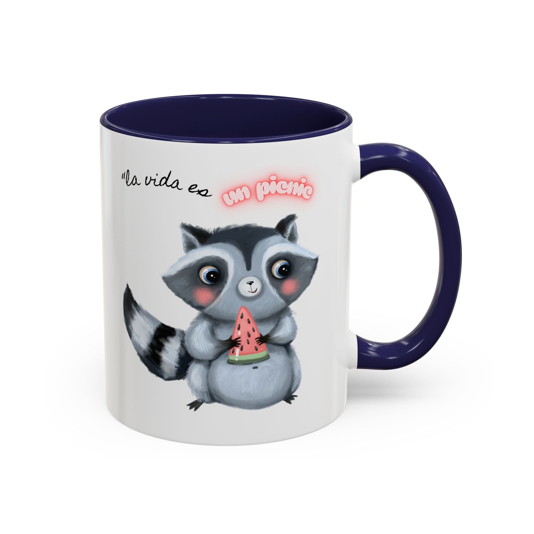 Raccoon-Themed Accent Coffee Mug | Cute Animal Mug for Home, Gift for Coffee Lovers, Nature Lovers, Birthday, Celebrate Life