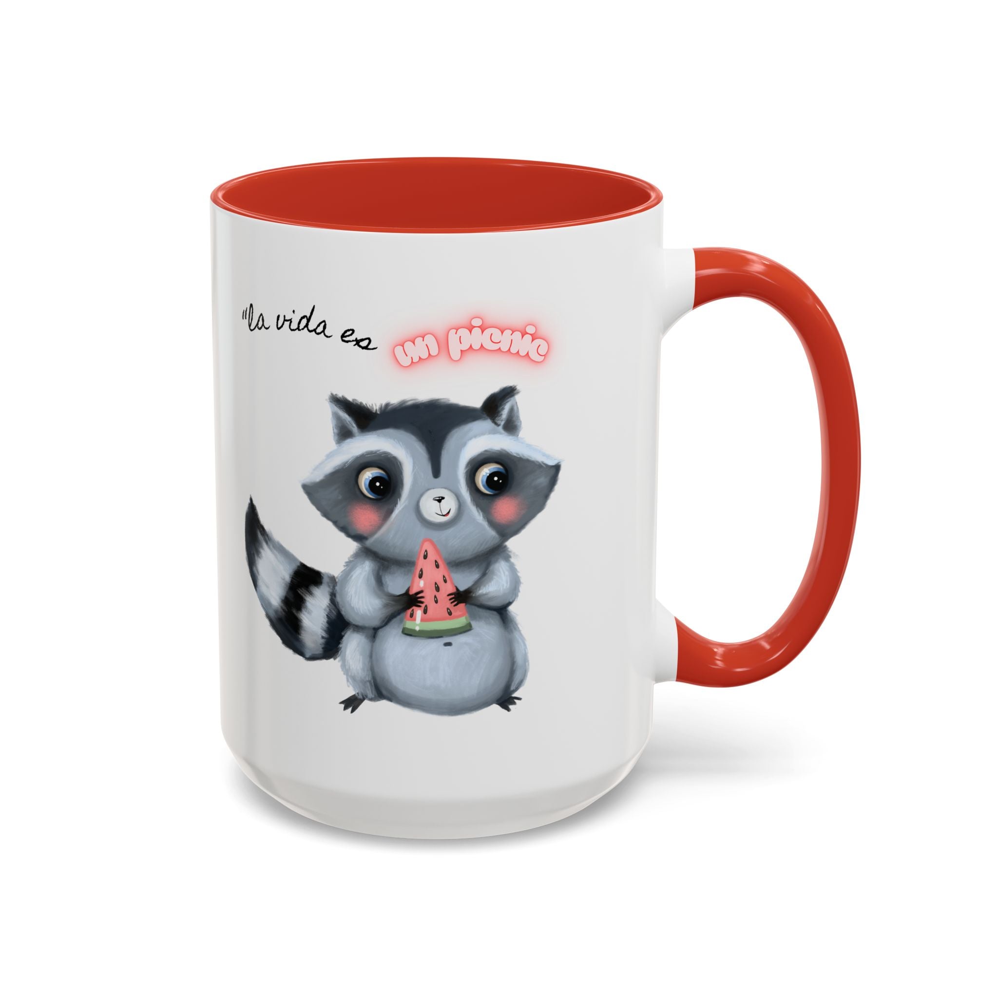 Raccoon-Themed Accent Coffee Mug | Cute Animal Mug for Home, Gift for Coffee Lovers, Nature Lovers, Birthday, Celebrate Life