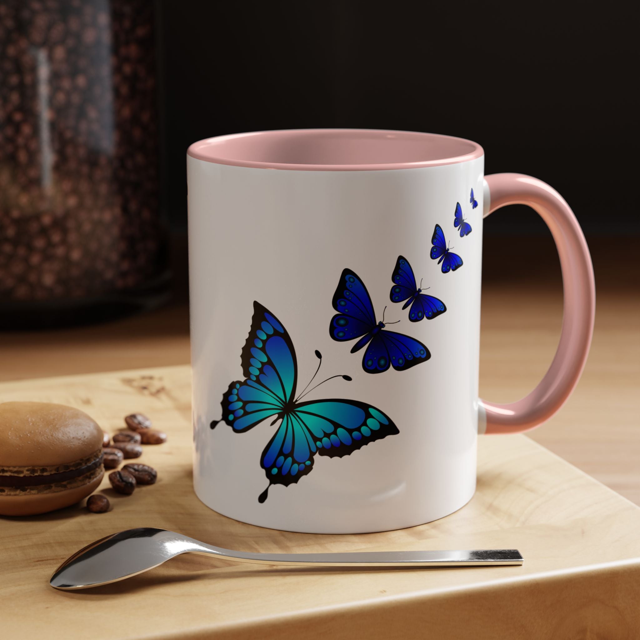 Butterfly Accent Coffee Mug | Colorful Butterfly Design | Perfect Gift for Nature Lovers | Home & Office Decor | 11oz & 15oz
