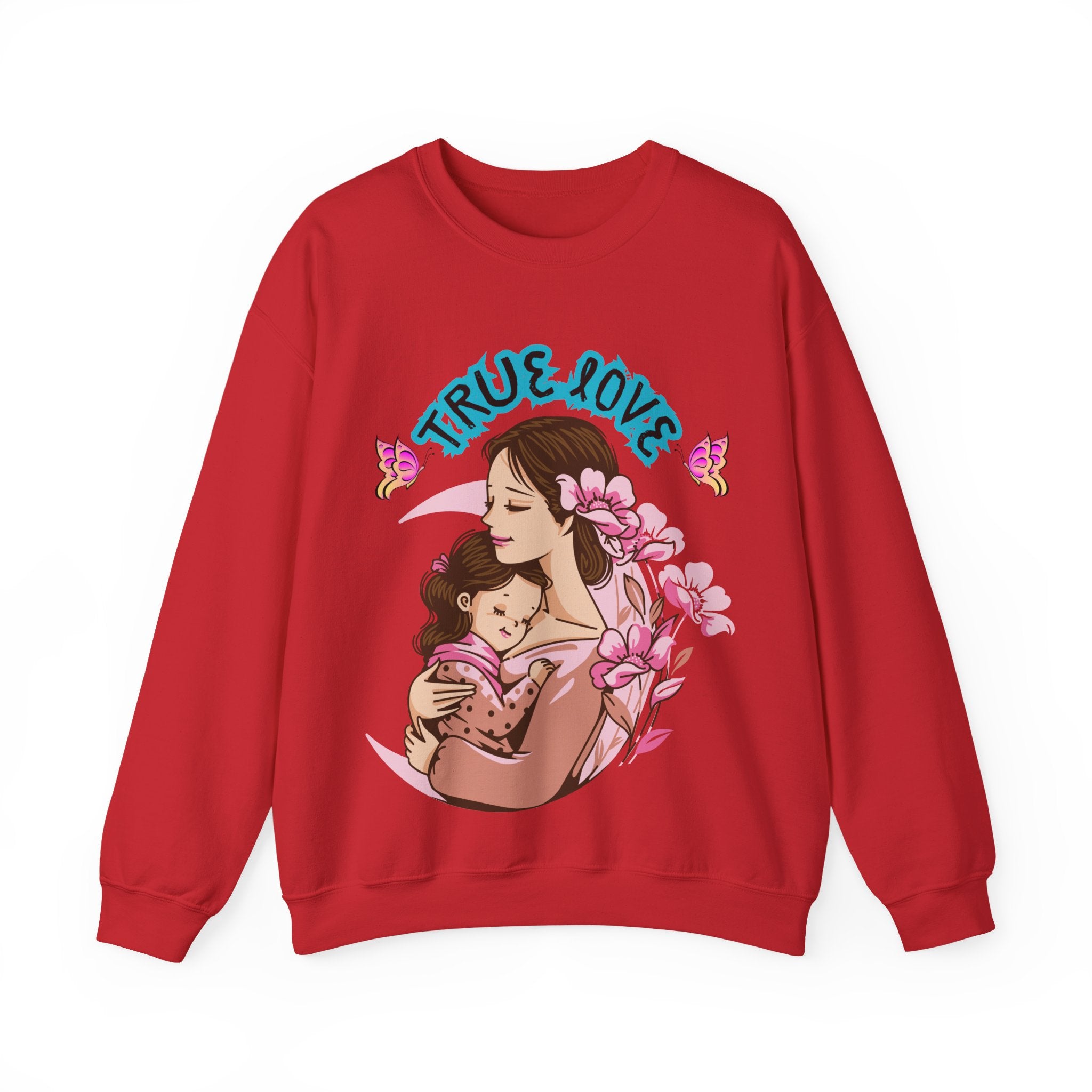 True Love Crewneck Sweatshirt | Family Gift, Mother's Day Apparel, Cozy Sweatshirt, Comfort Wear, Floral Design