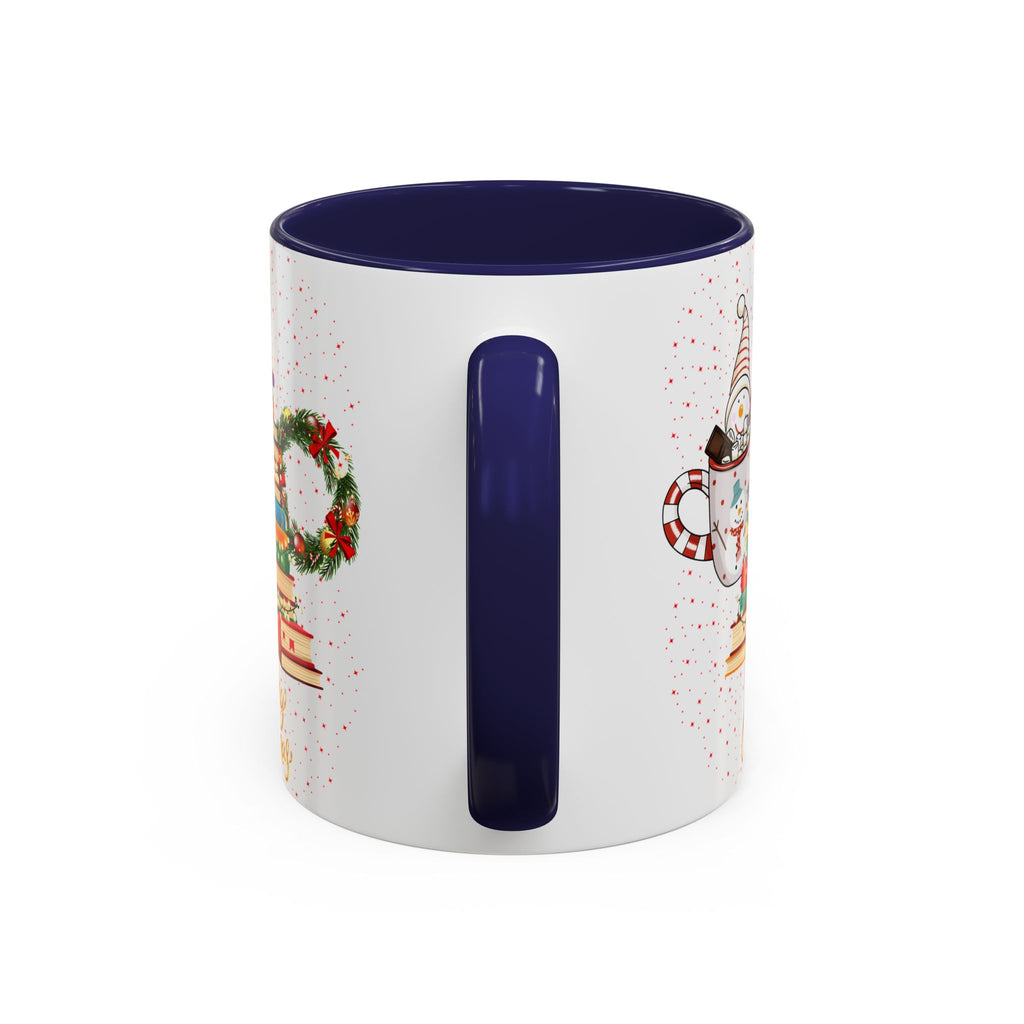 Christmas Book Tree Coffee Mug — Merry Christmas Accent Mug (11/15oz)