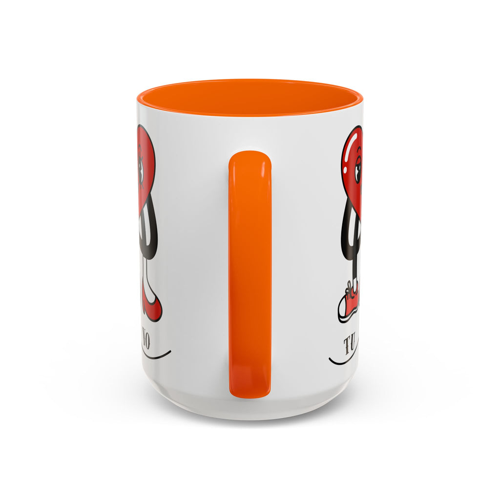 Valentine Heart Couple Coffee Mug – "Tu y Yo" Cute Romantic Accent Mug