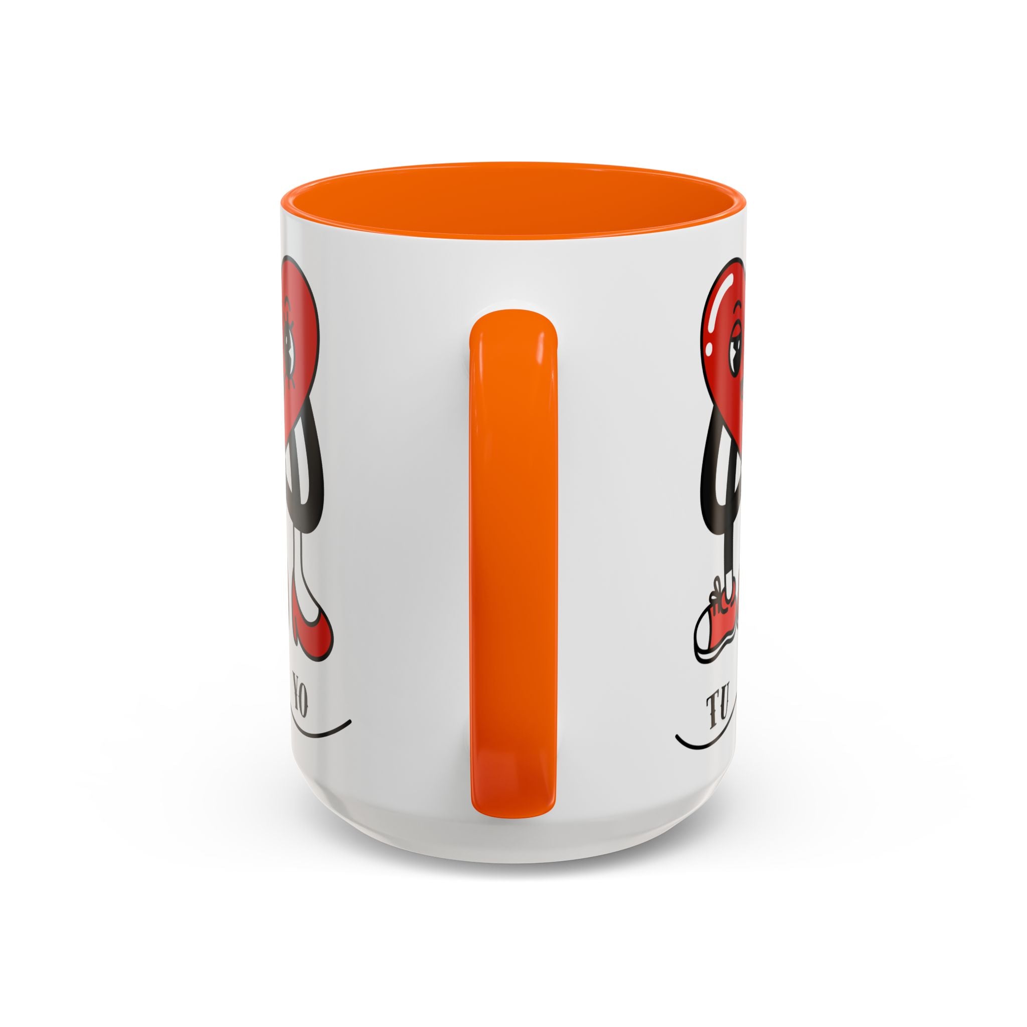 Valentine Heart Couple Coffee Mug – "Tu y Yo" Cute Romantic Accent Mug