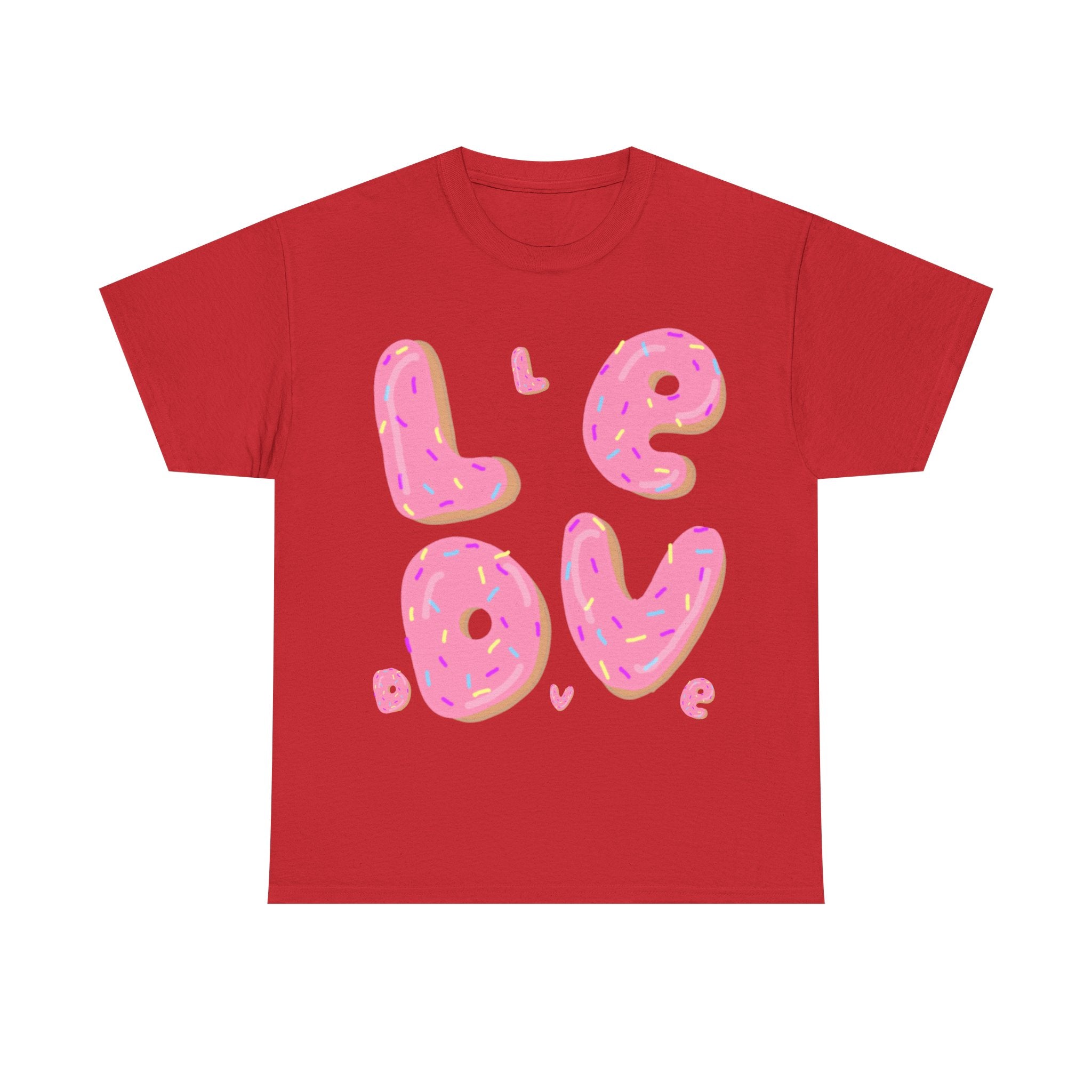 Sweet Love Donut Tee - Unisex Heavy Cotton T-Shirt for Foodies and Fun-Lovers