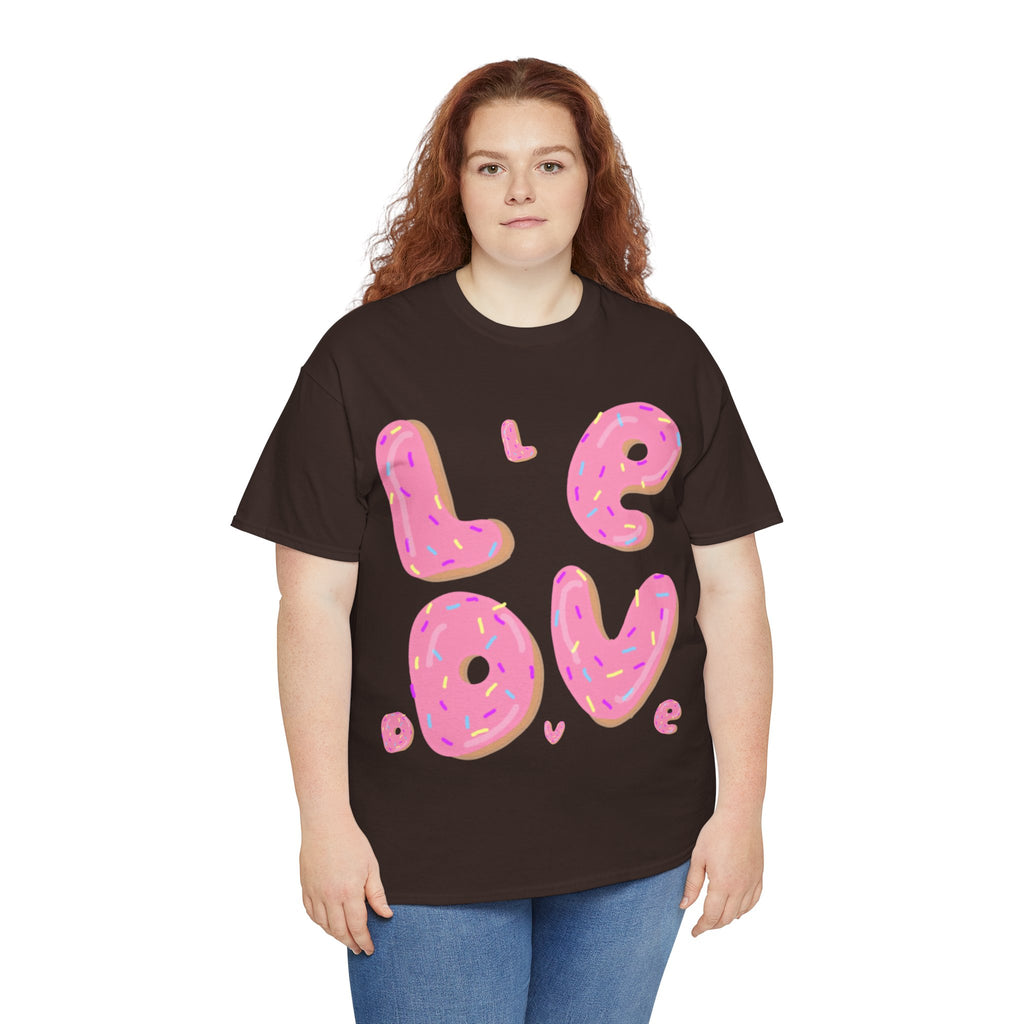 Sweet Love Donut Tee - Unisex Heavy Cotton T-Shirt for Foodies and Fun-Lovers