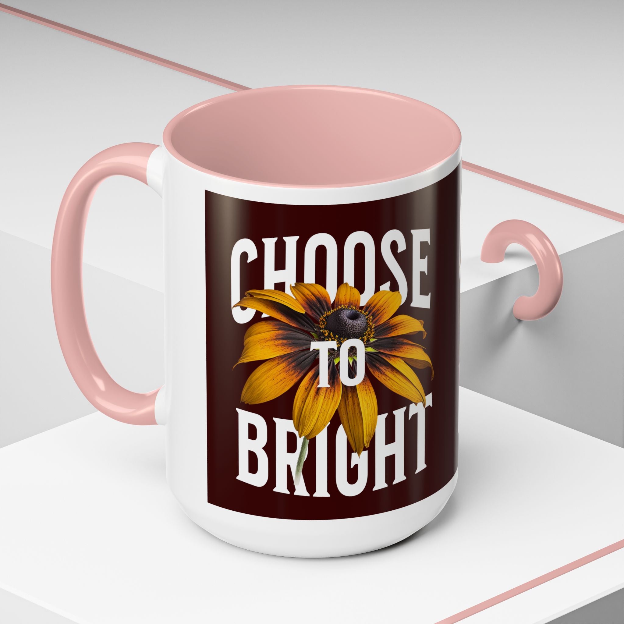 Choose to Be Bright Coffee Mug — Sunflower Accent Ceramic Mug (11/15oz)