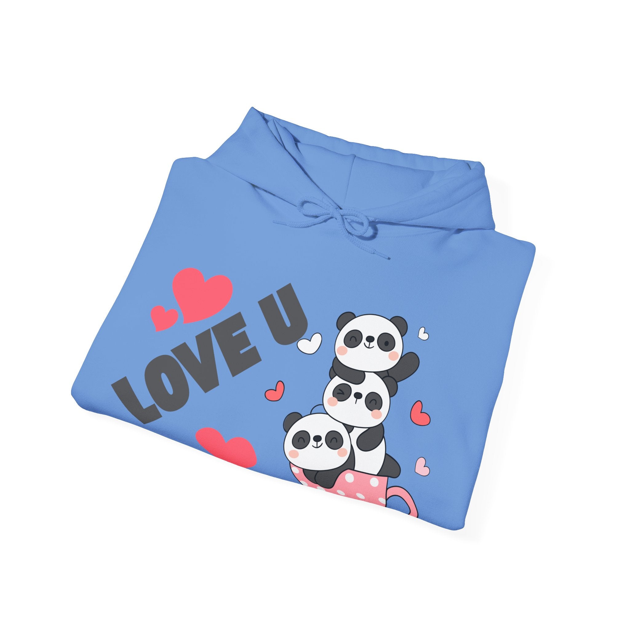 Cute Panda Love Hoodie for Couples, Valentine's Day Gift, Cozy Sweatshirt, Unisex Love Hoodie, Animal Lover Apparel, Cute Sweatshirt