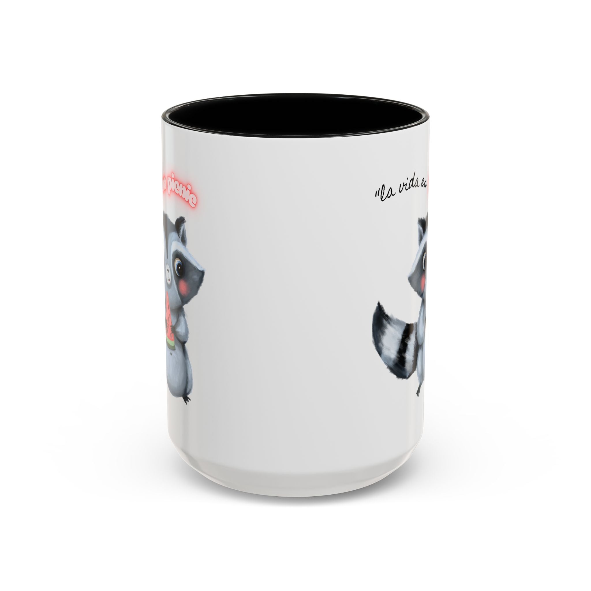 Raccoon-Themed Accent Coffee Mug | Cute Animal Mug for Home, Gift for Coffee Lovers, Nature Lovers, Birthday, Celebrate Life