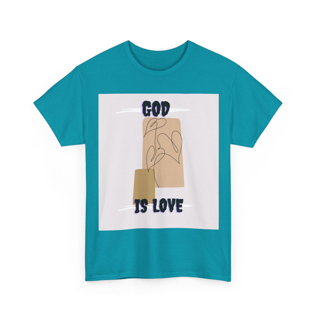 God Is Love Unisex Heavy Cotton Tee, Inspirational T-Shirt, Faith-Based Apparel, Christian Gift, Everyday Wear