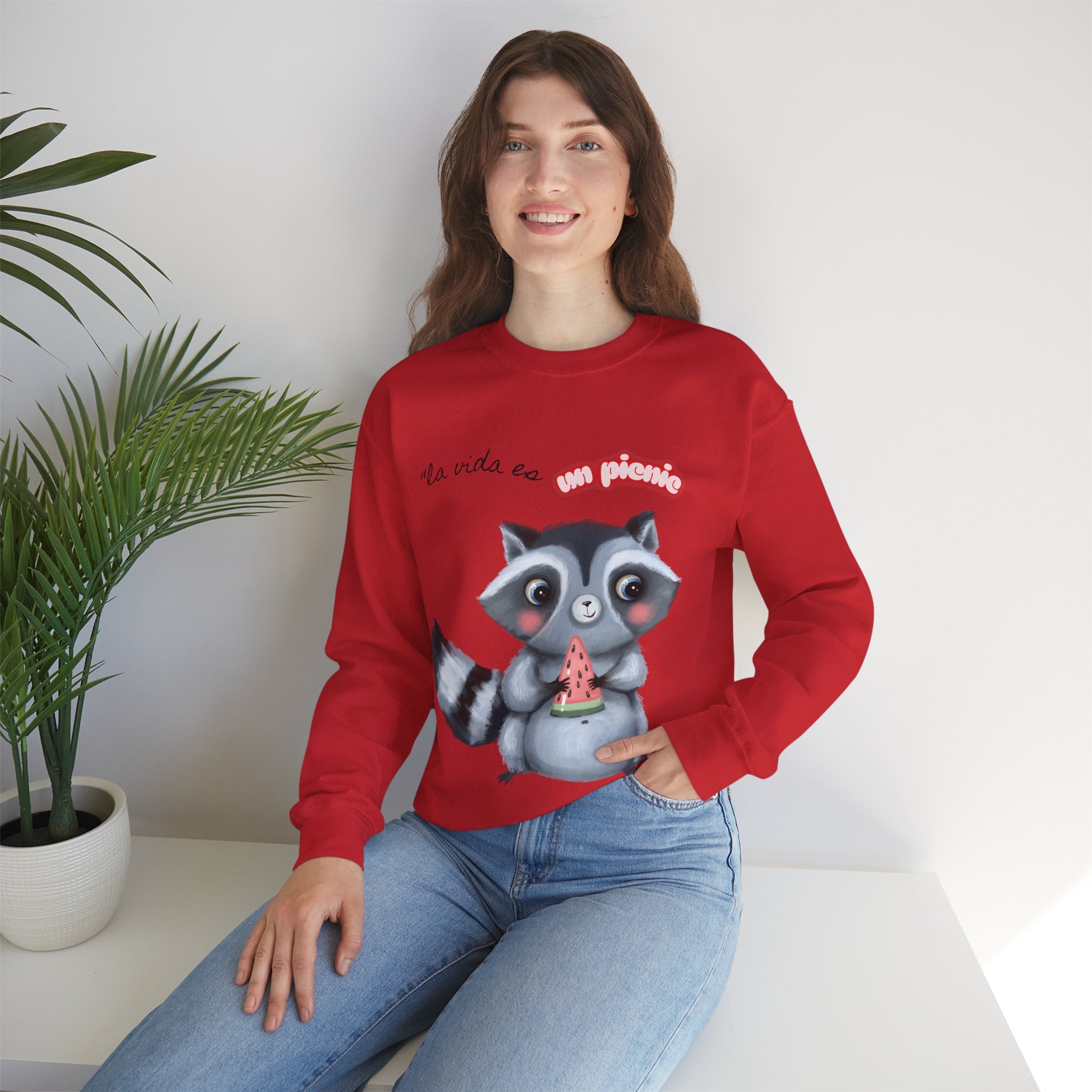 Cute Raccoon Sweatshirt, Cozy Fall Apparel, Gift for Animal Lovers, Cute Crewneck for Kids and Adults, Sweatshirt for Birthdays, Party Wear