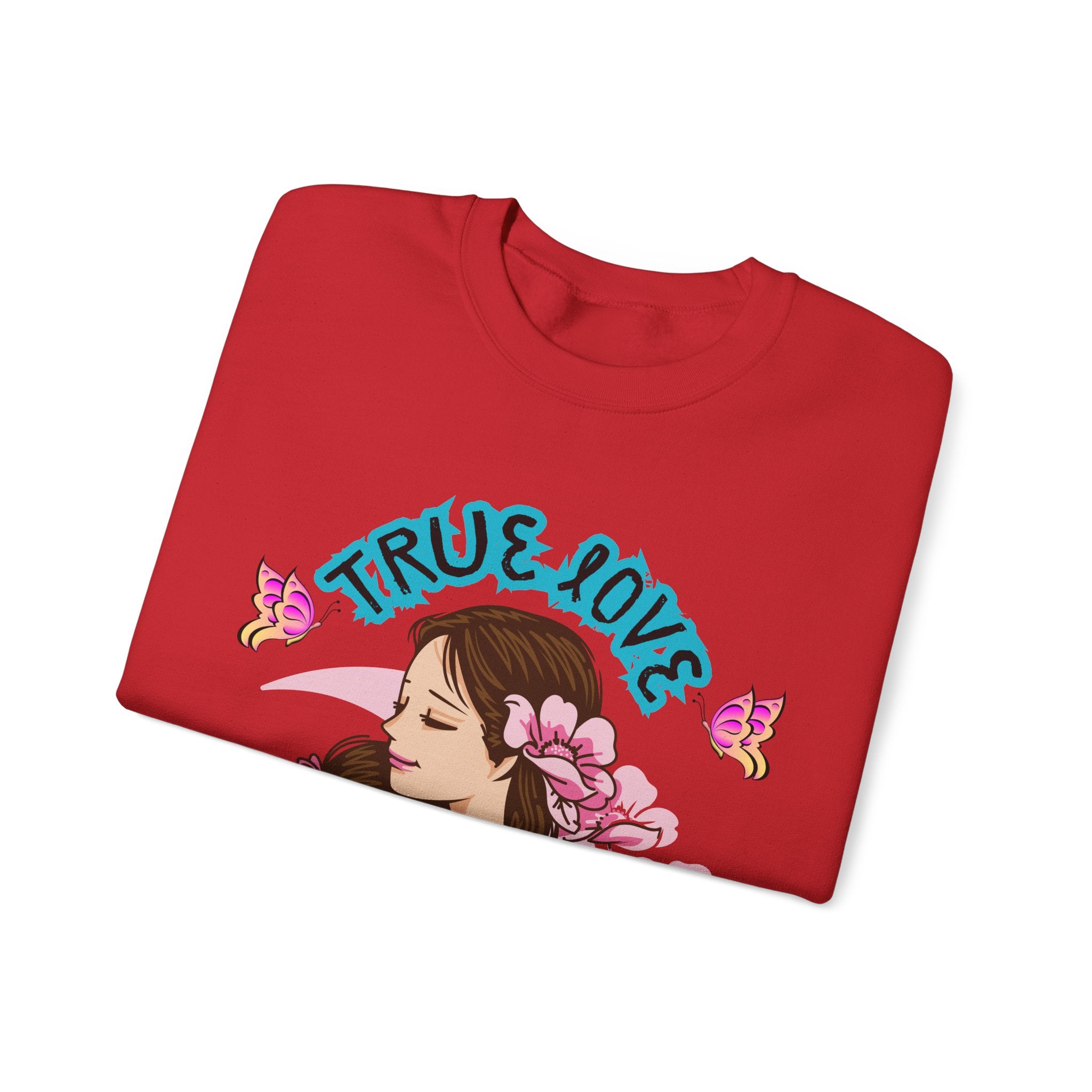 True Love Crewneck Sweatshirt | Family Gift, Mother's Day Apparel, Cozy Sweatshirt, Comfort Wear, Floral Design