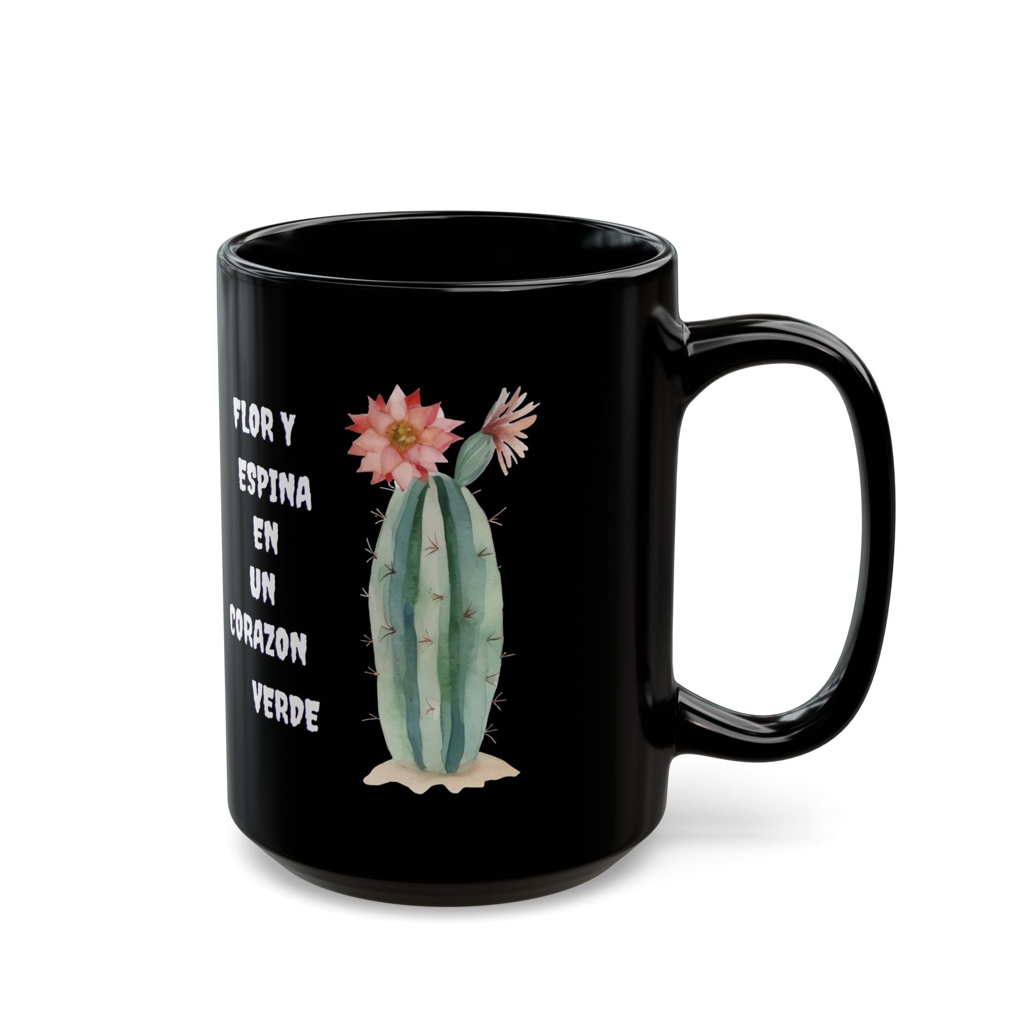 Cactus Love Black Mug - Perfect Gift for Plant Lovers, Home Decor, Coffee Lovers, Minimalist Style, Fun Quotes