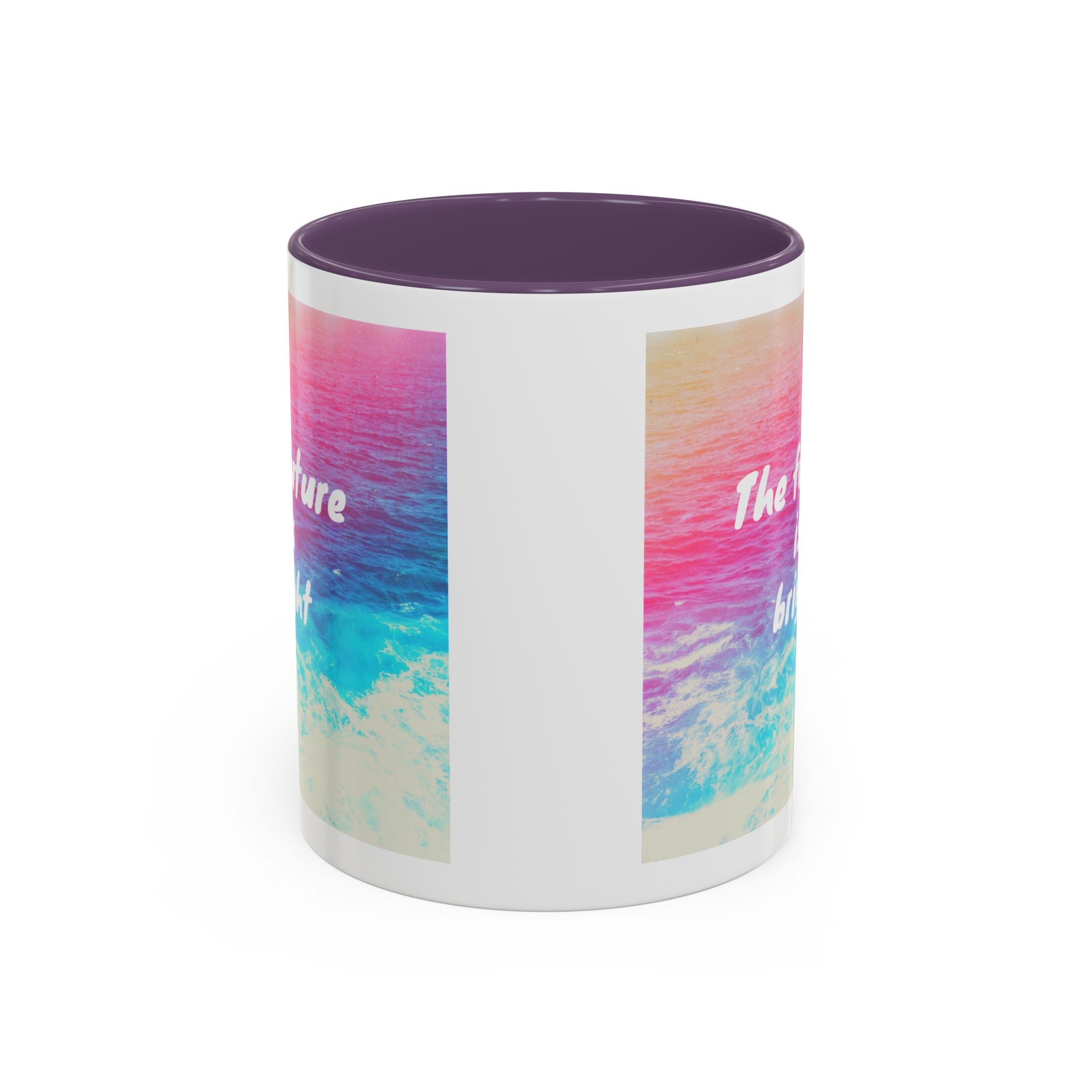 Ocean Background Future Is Bright Accent Coffee Mug (11, 15oz)