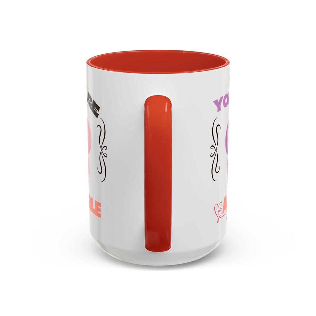You Are Adorable Coffee Mug — Cute Pink Flower Accent Mug (11/15oz)
