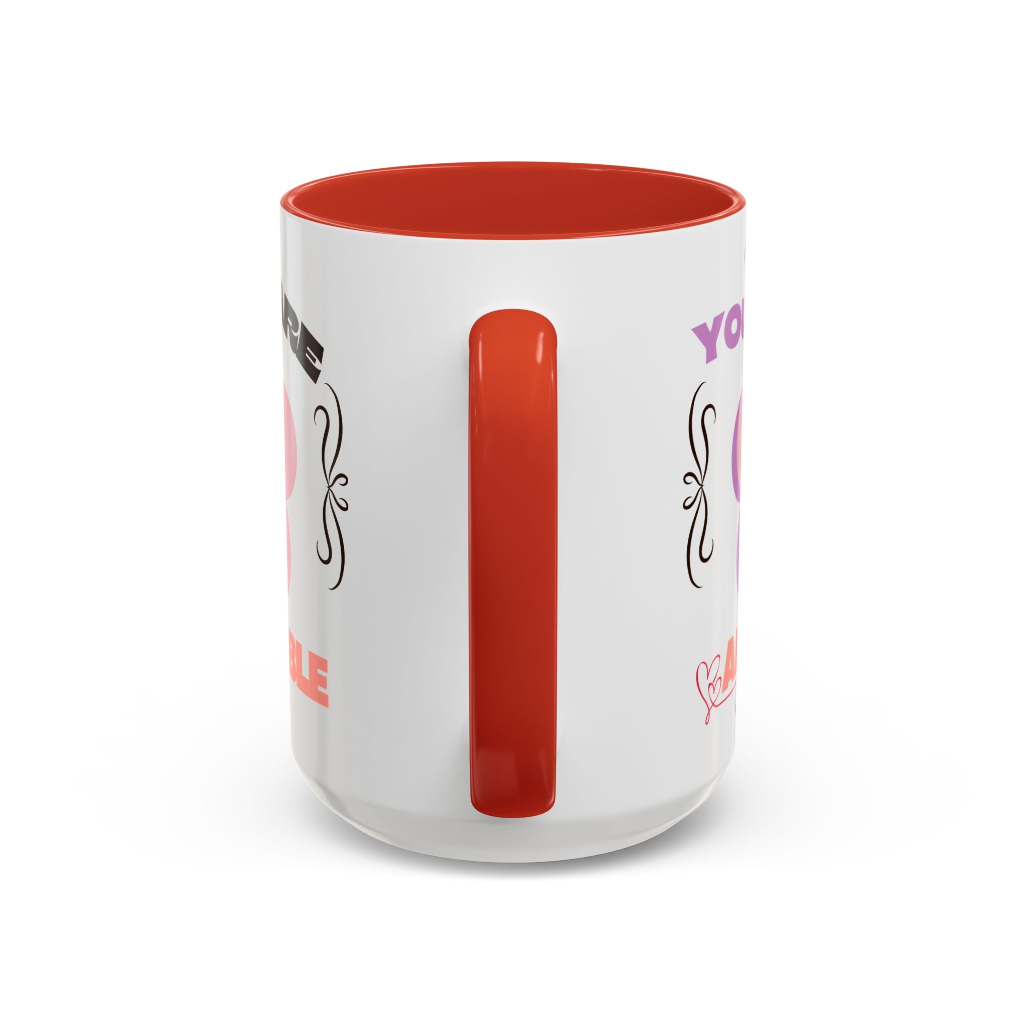 You Are Adorable Coffee Mug — Cute Pink Flower Accent Mug (11/15oz)