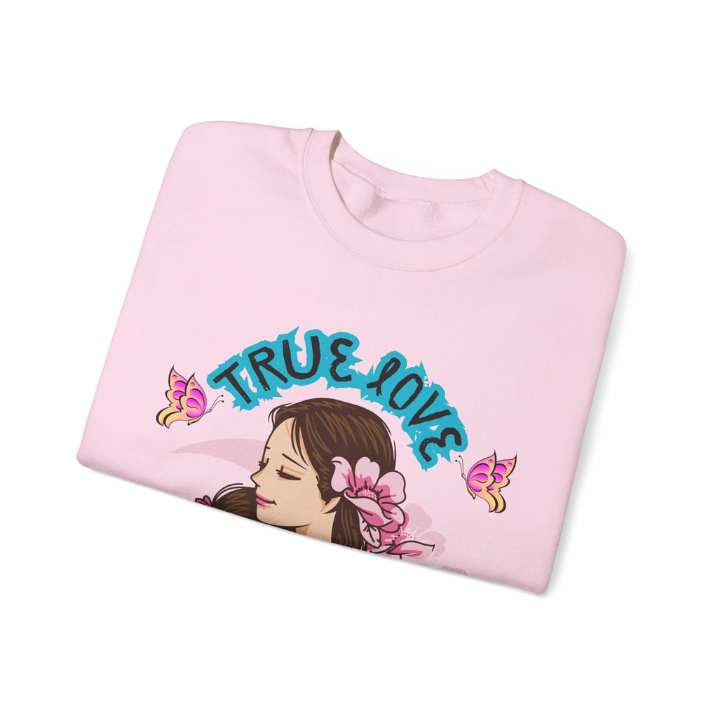 True Love Crewneck Sweatshirt | Family Gift, Mother's Day Apparel, Cozy Sweatshirt, Comfort Wear, Floral Design