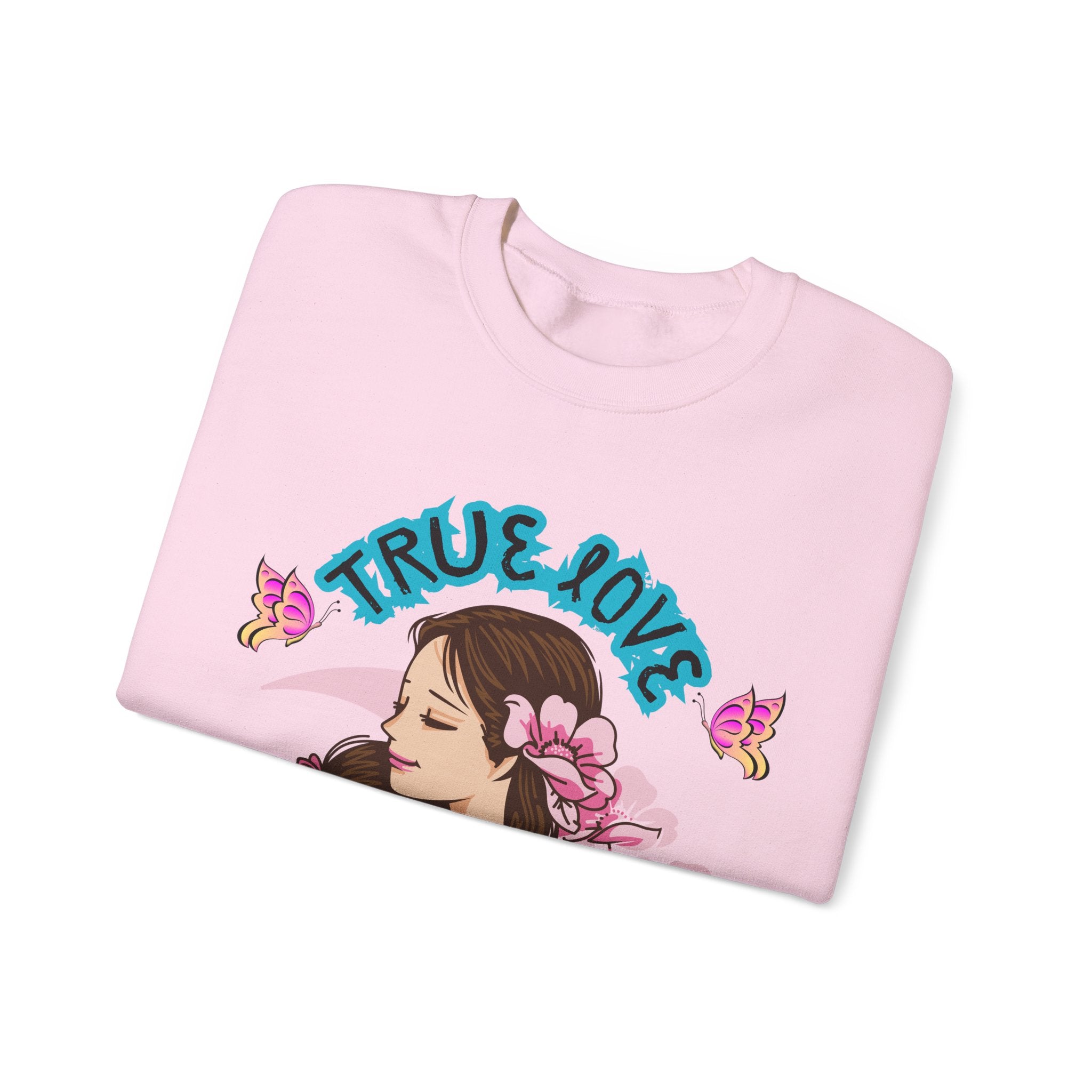 True Love Crewneck Sweatshirt | Family Gift, Mother's Day Apparel, Cozy Sweatshirt, Comfort Wear, Floral Design