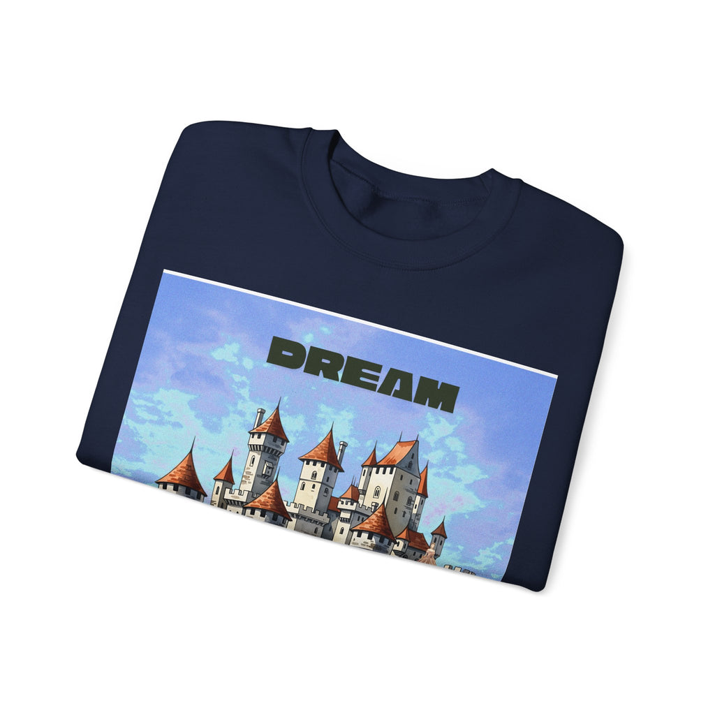 Dreamy Castle Crewneck Sweatshirt, Cozy Graphic Sweatshirt, Unisex Pullover, Pastel Art Apparel, Fantasy Sweatshirt
