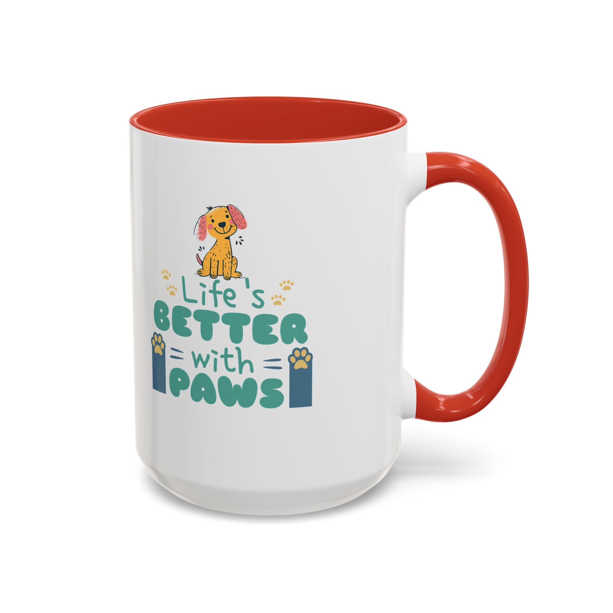 Life's Better with Paws Mug - Pet Lover's Coffee Cup, Dog Themed Gift, Animal Lover Present, Cute Ceramic Mug, Fun Pet Owner Gift