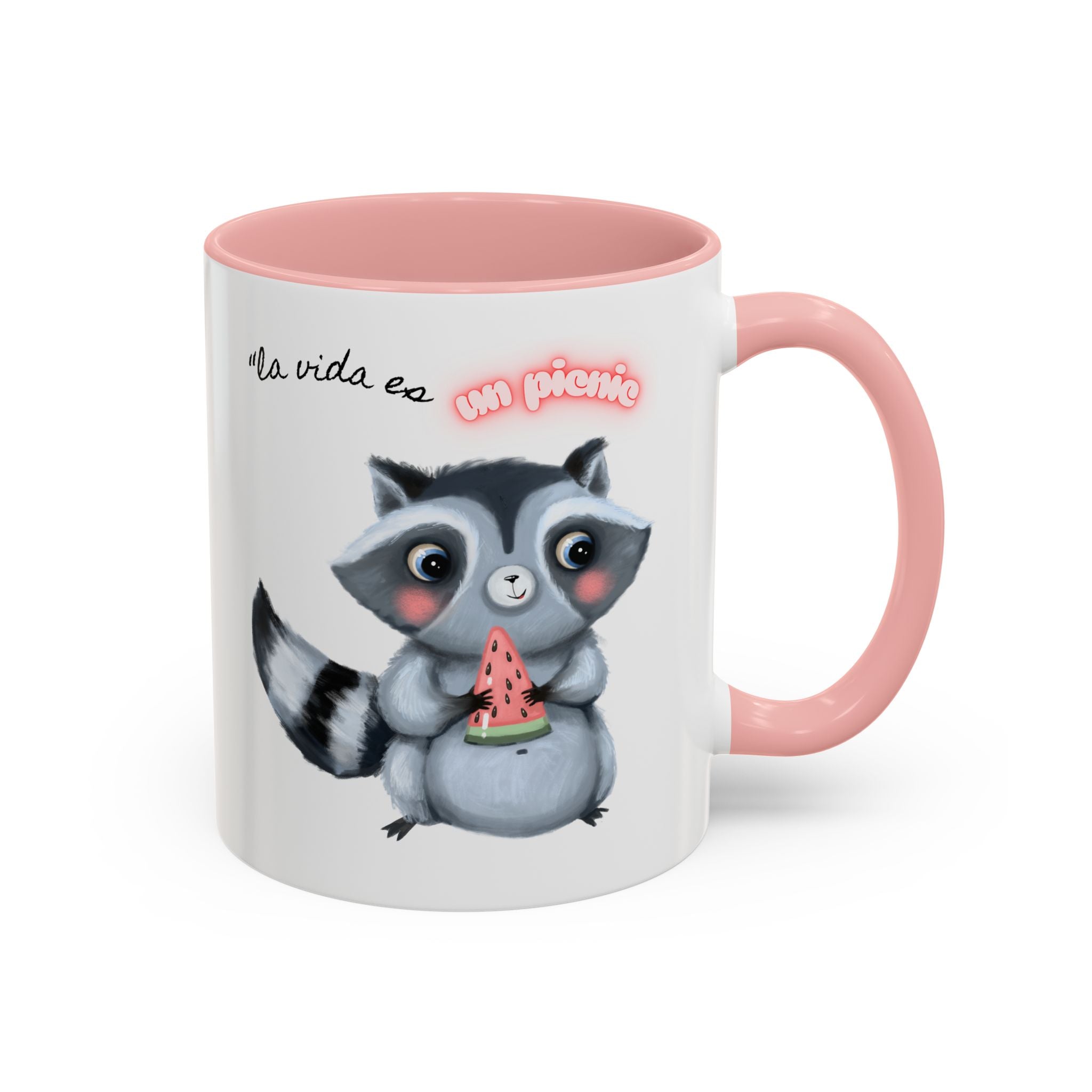 Raccoon-Themed Accent Coffee Mug | Cute Animal Mug for Home, Gift for Coffee Lovers, Nature Lovers, Birthday, Celebrate Life