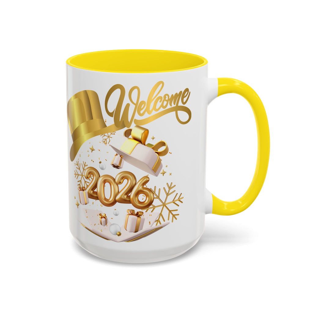 2026 New Year Coffee Mug — "Welcome 2026" Gold Celebration Accent Mug