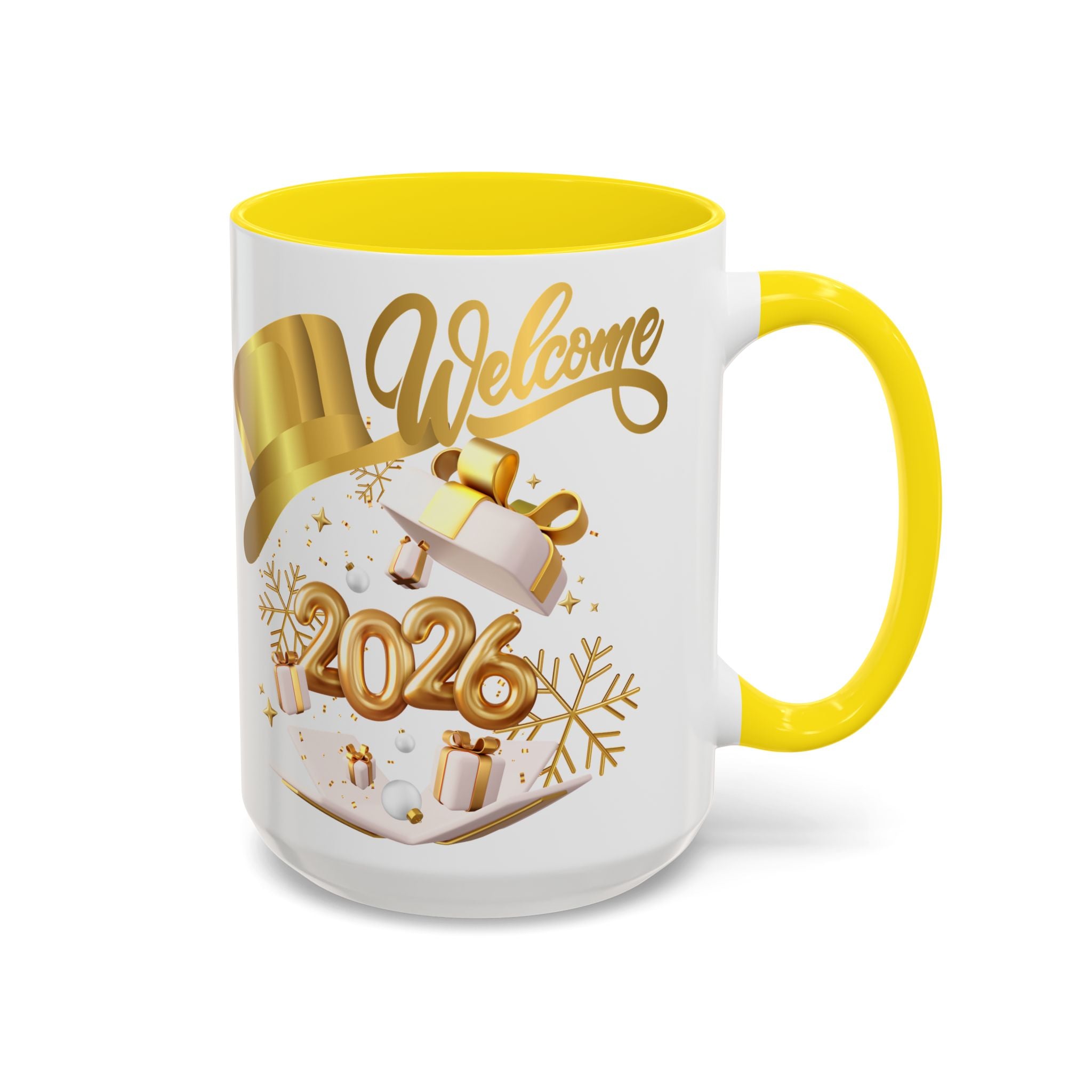 2026 New Year Coffee Mug — "Welcome 2026" Gold Celebration Accent Mug