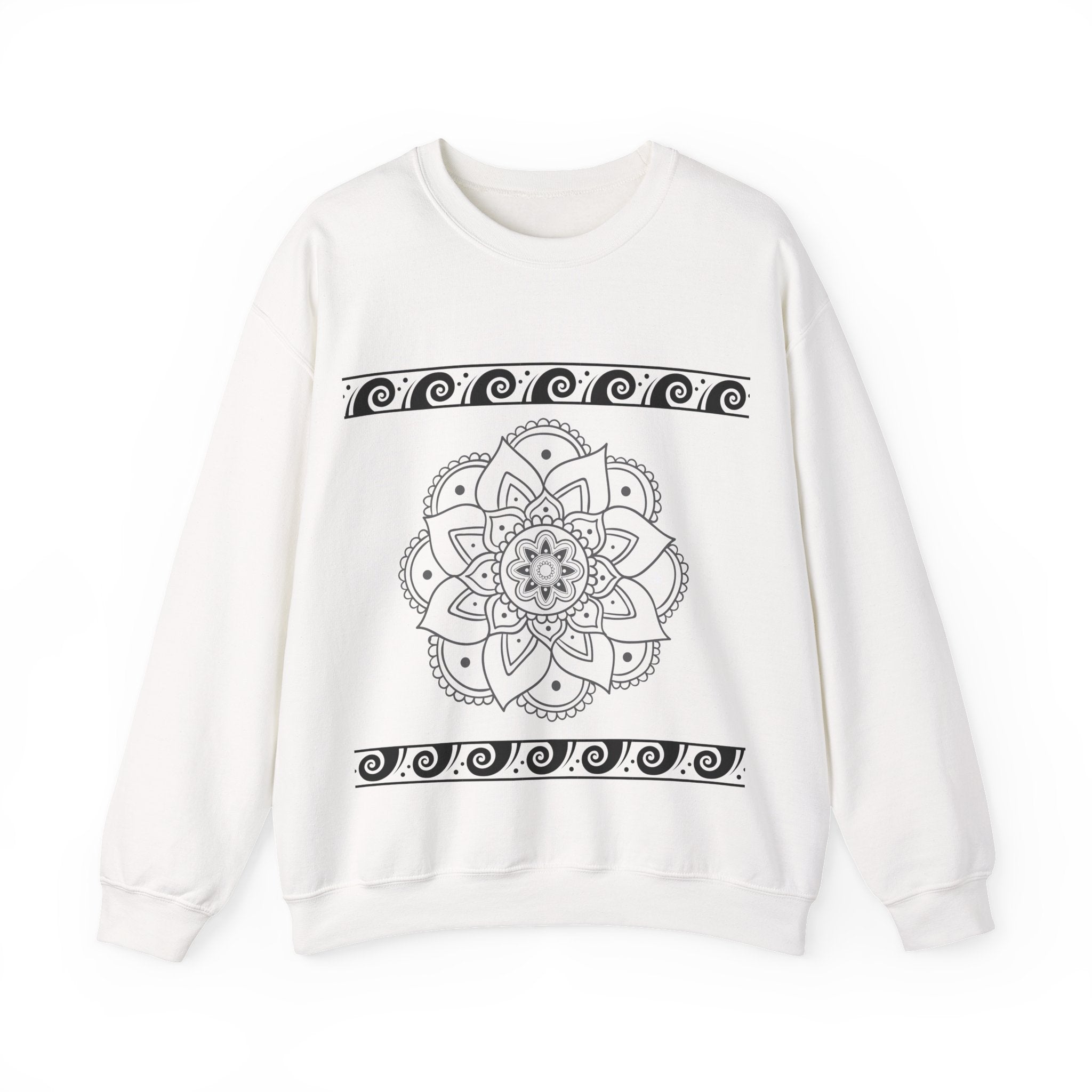 Mandala Design Crewneck Sweatshirt | Cozy Unisex Sweatshirt for Relaxation, Gift for Friends, Everyday Wear, Festival Apparel