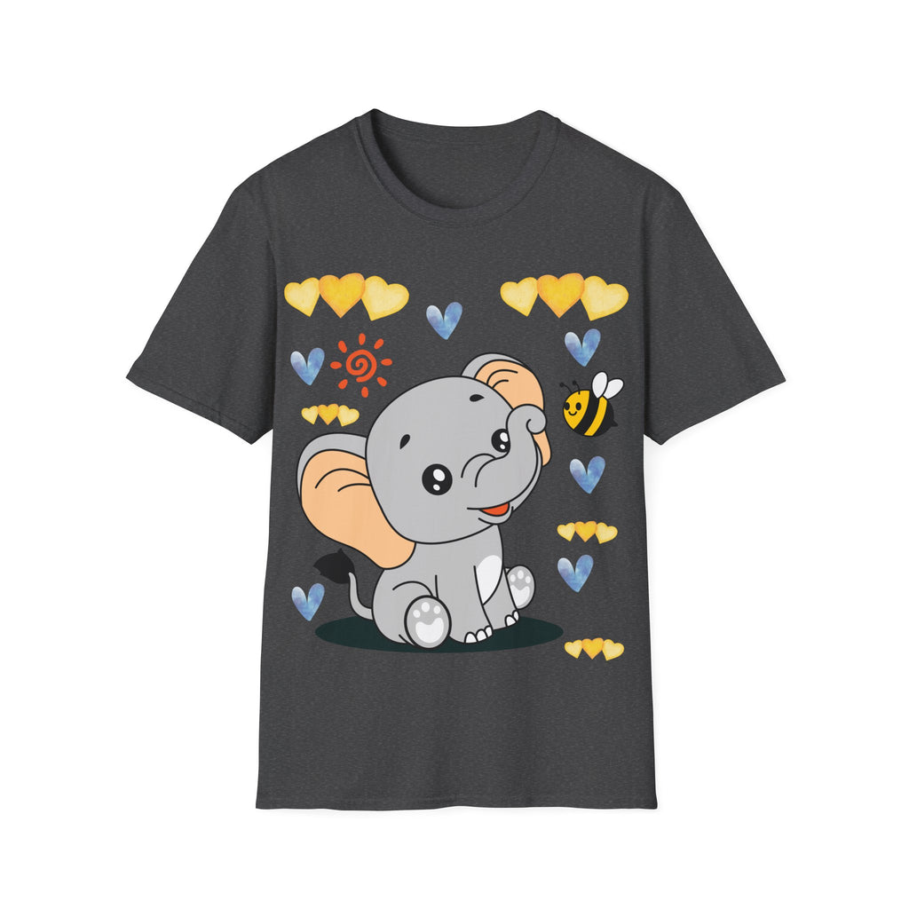 Cute Baby Elephant & Bee Tee — Kids Animal Graphic T-Shirt