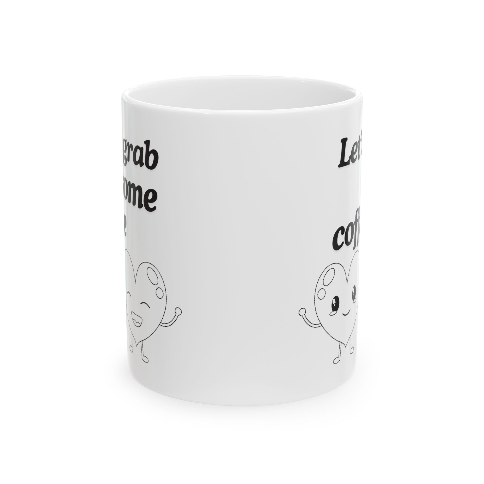 Cute Coffee Mug, Let’s Grab Some Coffee Design, Perfect Gift for Coffee Lovers, Fun Kitchen Decor, Ceramic Cup