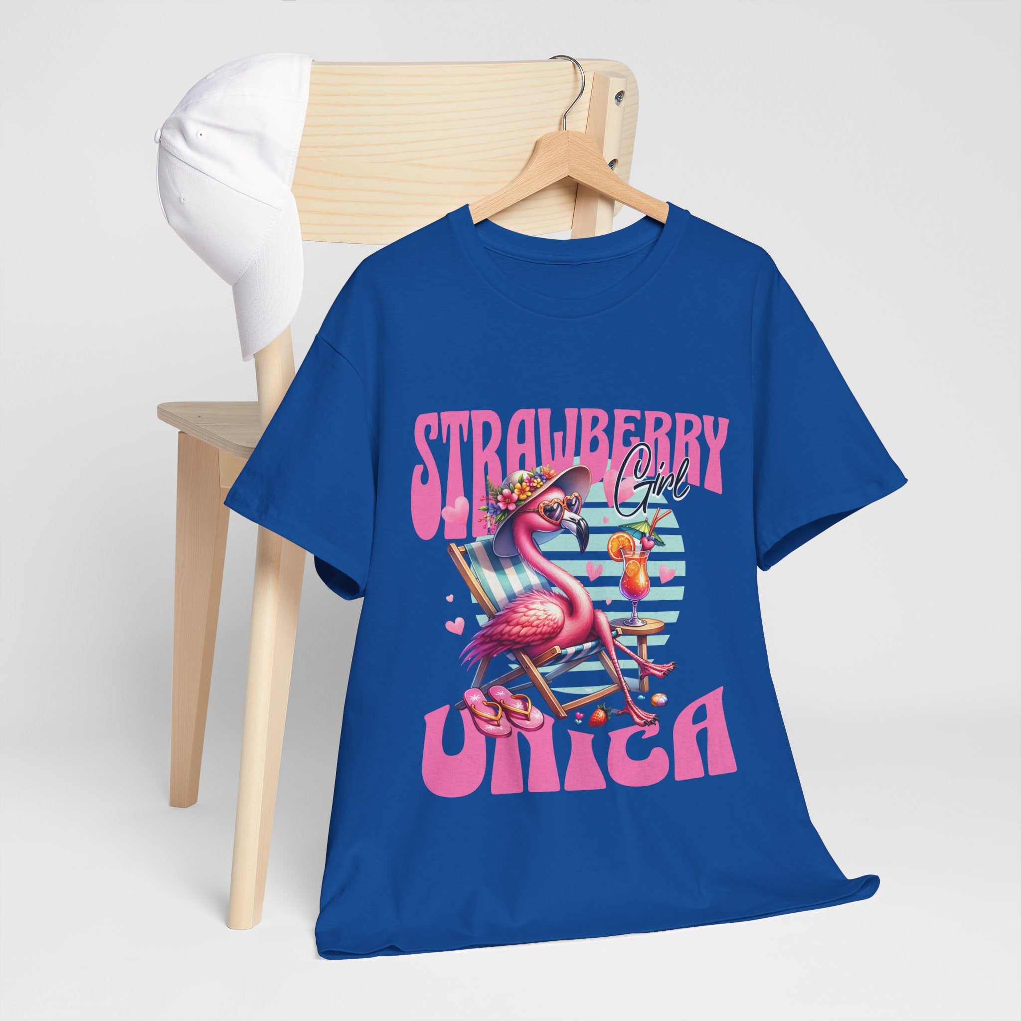 Strawberry Girl Unisex Heavy Cotton Tee - Summer Vibes T-Shirt