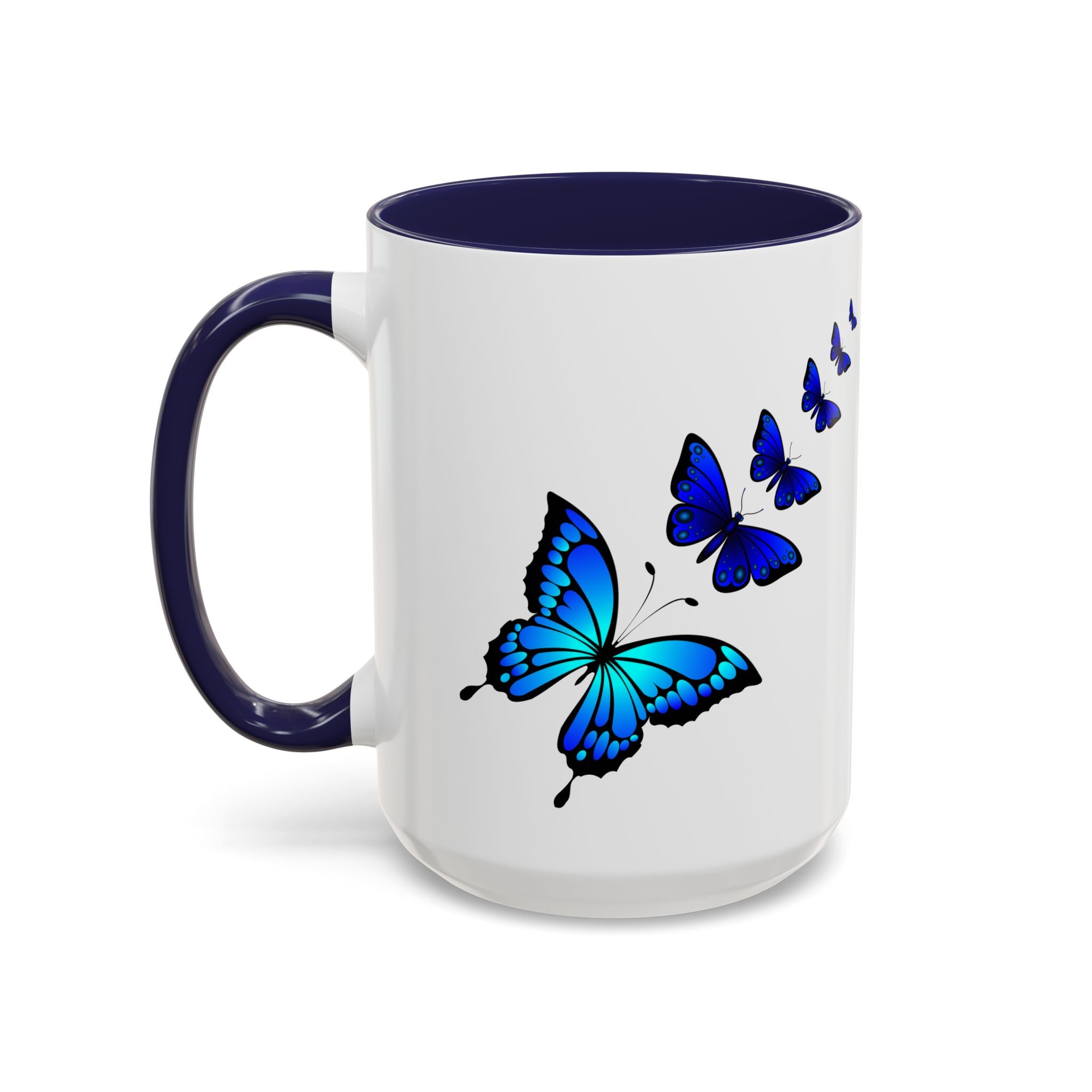 Butterfly Accent Coffee Mug | Colorful Butterfly Design | Perfect Gift for Nature Lovers | Home & Office Decor | 11oz & 15oz