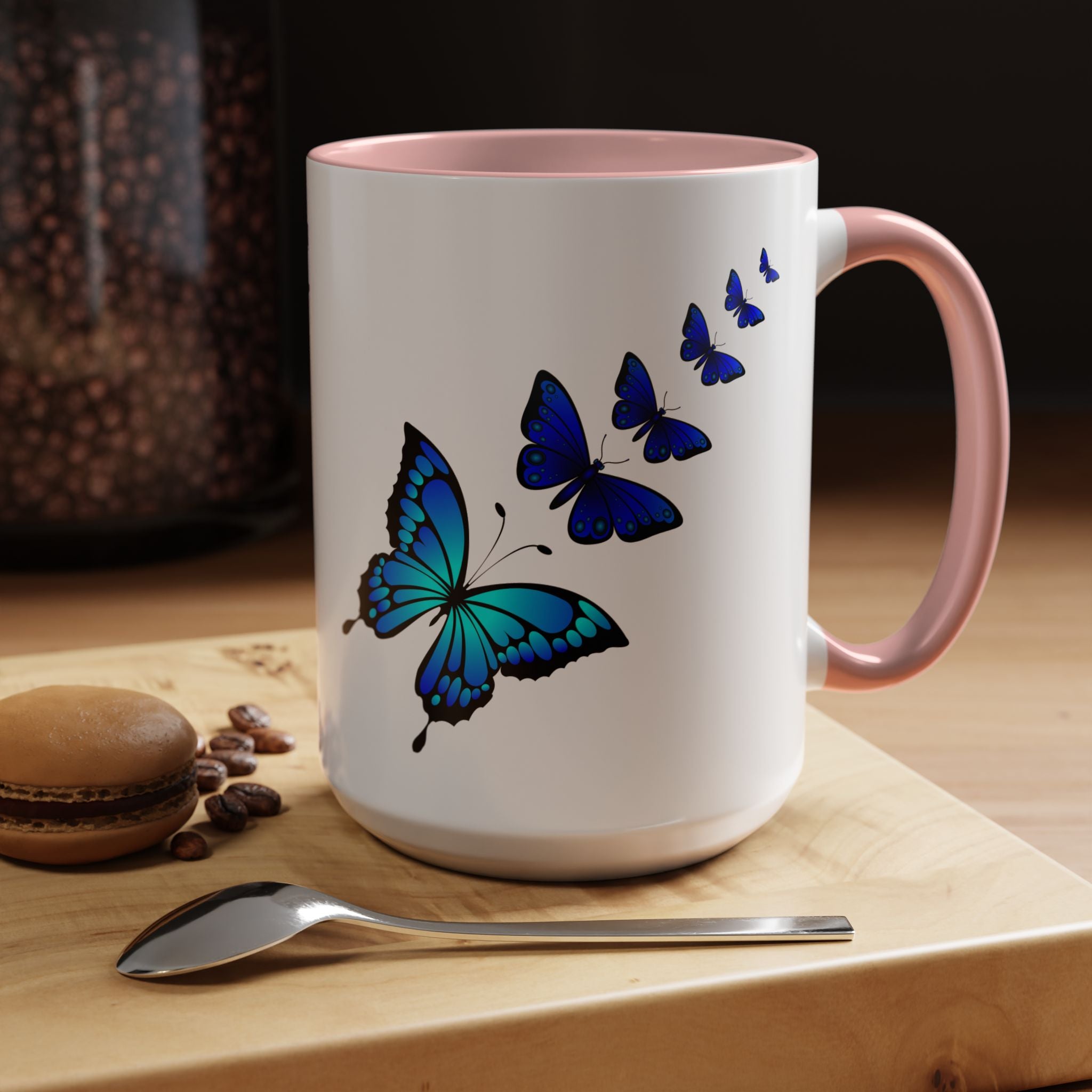 Butterfly Accent Coffee Mug | Colorful Butterfly Design | Perfect Gift for Nature Lovers | Home & Office Decor | 11oz & 15oz