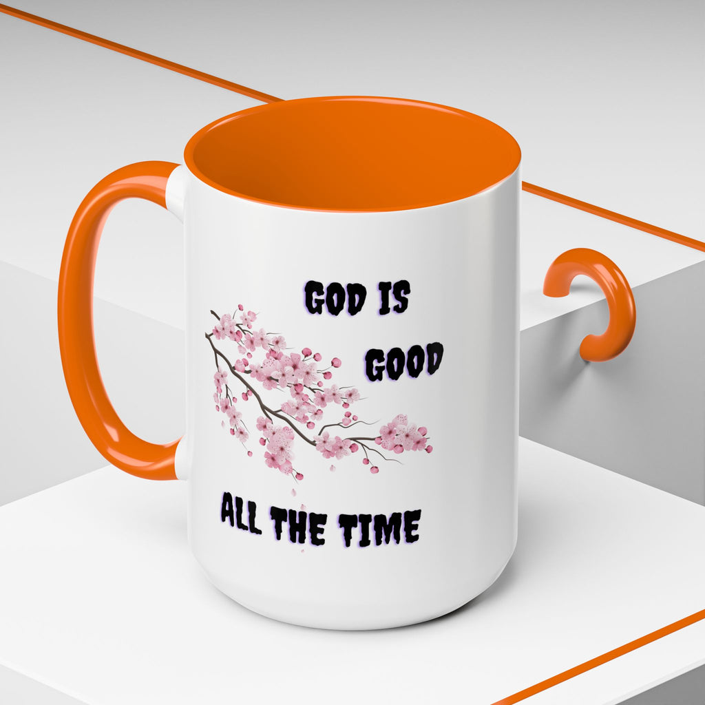 Inspirational Coffee Mug - God is Good, Floral Design, Gift for Faith Friends, Perfect for Mother's Day, Church Gatherings, Daily Motivation