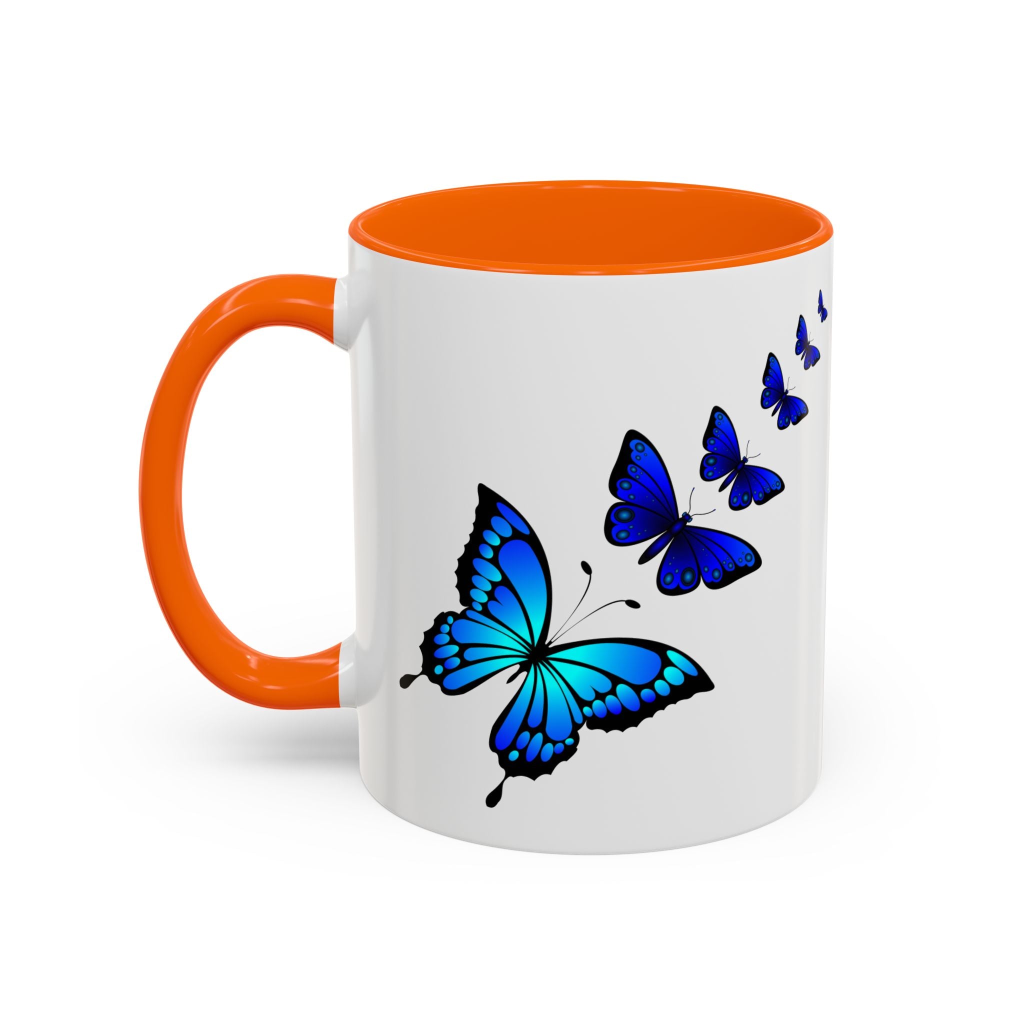 Butterfly Accent Coffee Mug | Colorful Butterfly Design | Perfect Gift for Nature Lovers | Home & Office Decor | 11oz & 15oz