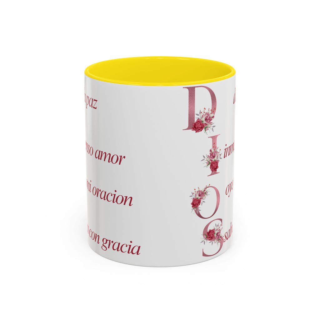 Inspirational Accent Coffee Mug with Floral Design - 11/15oz