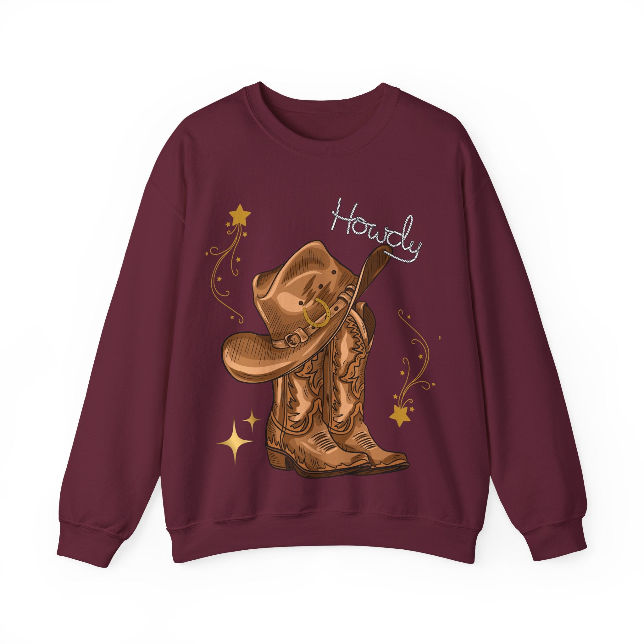 Howdy Cowboy Crewneck Sweatshirt | Unisex Sweatshirt, Western Apparel, Fall Fashion, Gift for Him/Her, Casual Wear