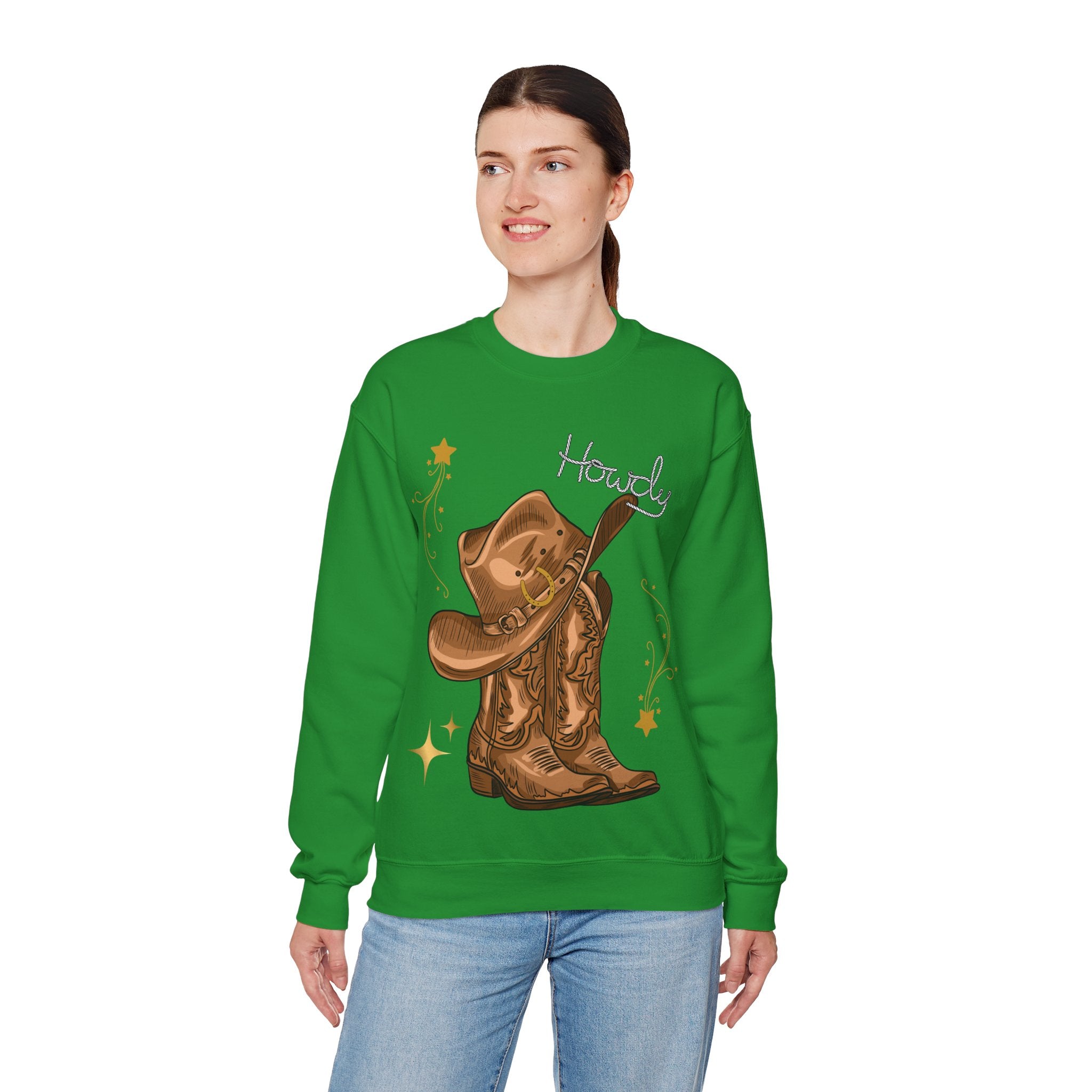 Howdy Cowboy Crewneck Sweatshirt | Unisex Sweatshirt, Western Apparel, Fall Fashion, Gift for Him/Her, Casual Wear